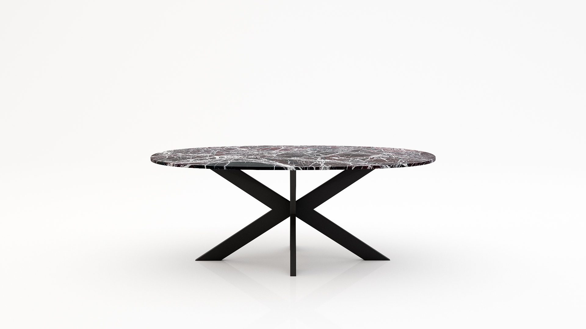 Ovale marmeren eettafel Matrix normale - Rosso Levanto - 260x130cm