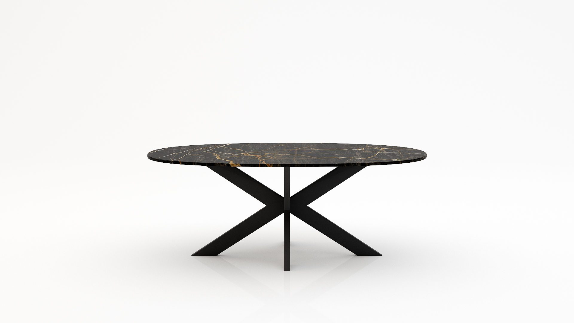 Ovale marmeren eettafel Matrix normale - Nero saint port laurent - 260x130cm