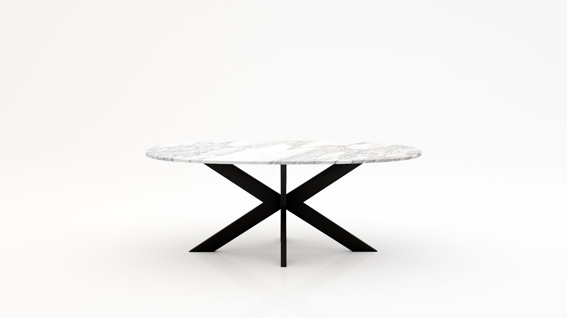 Ovale marmeren eettafel Matrix normale - Arabescato Carrara - 260x130cm