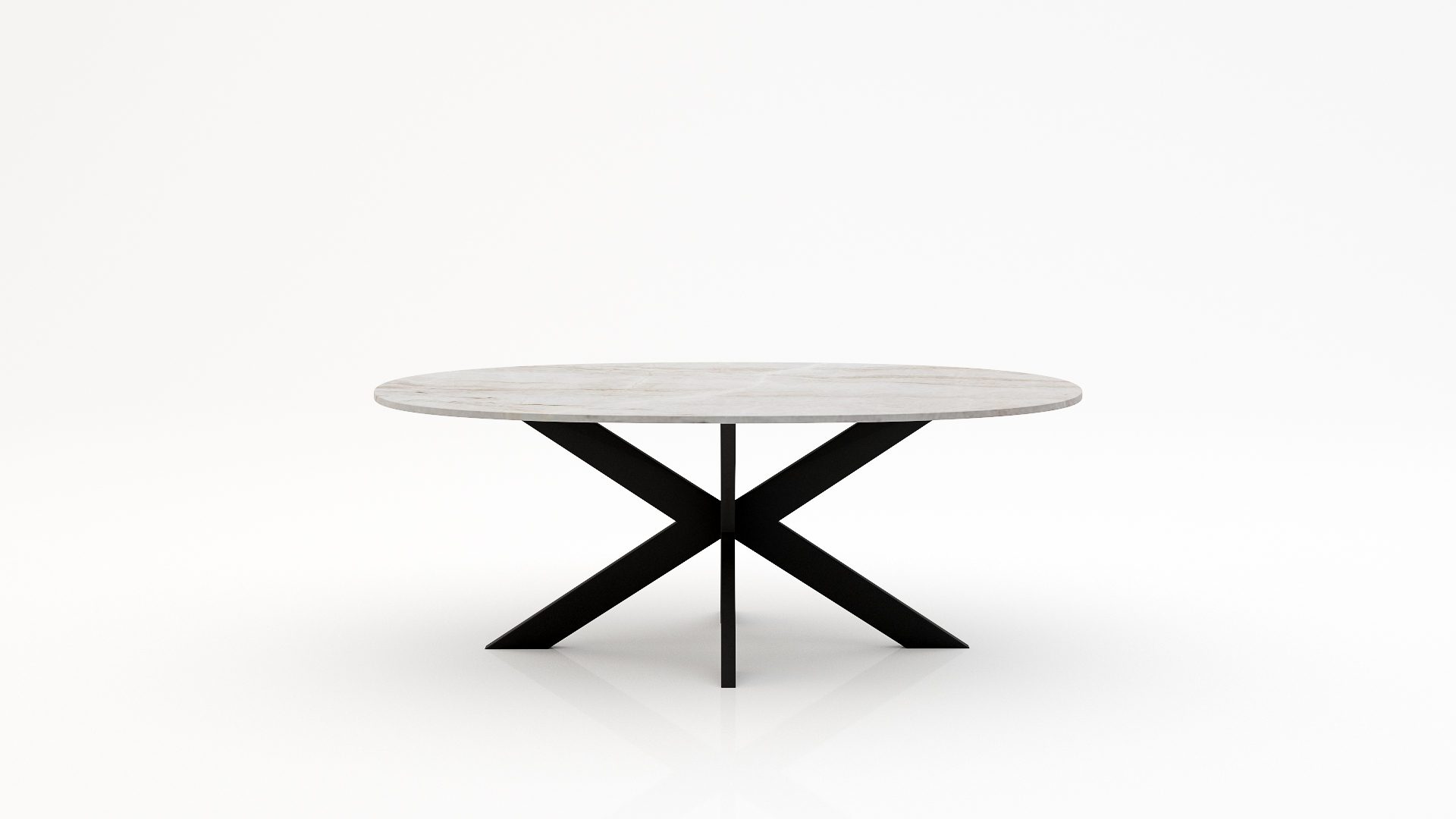 Ovale marmeren eettafel Matrix normale - Taj Mahal Quartzite - 260x130cm