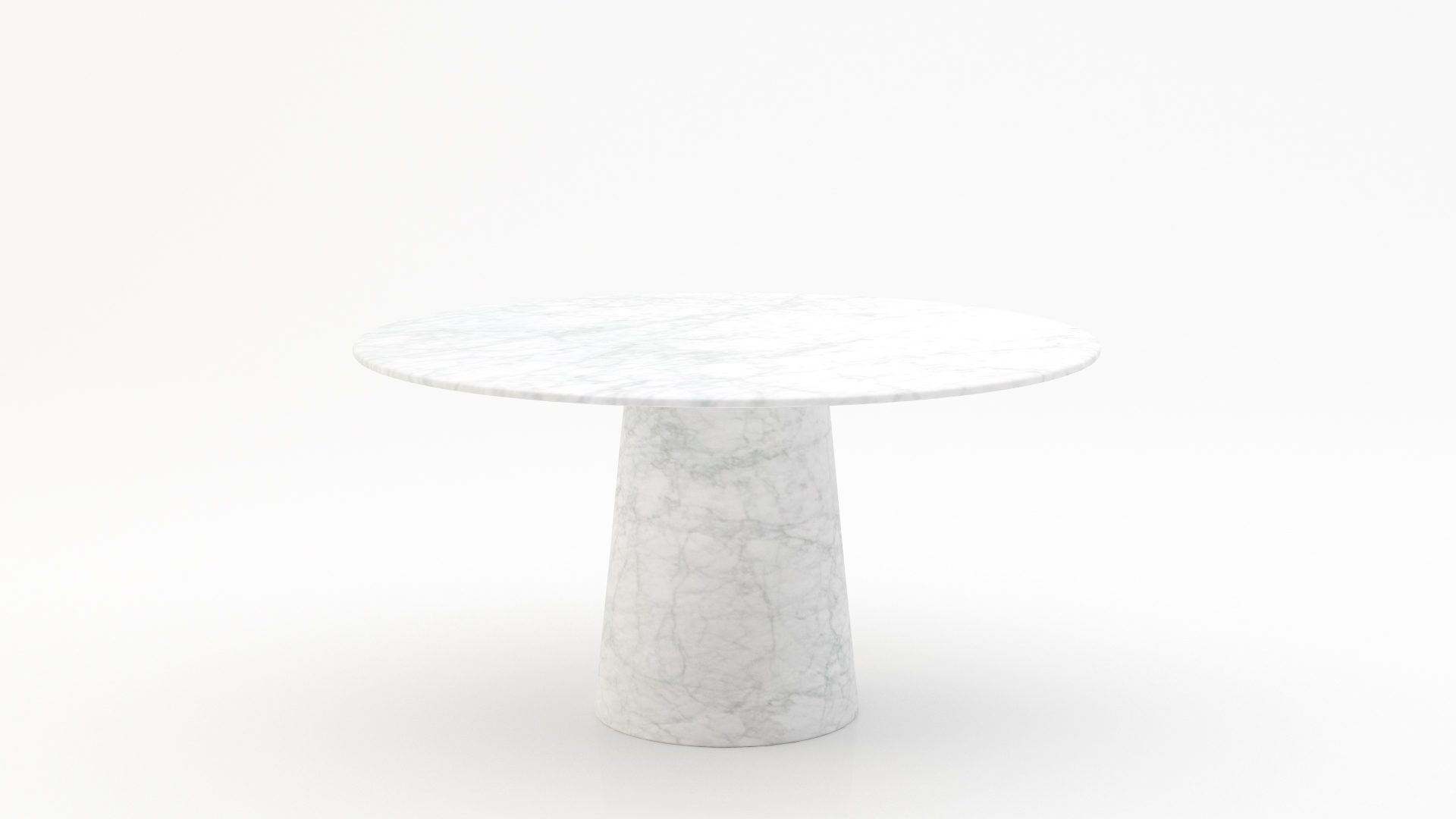 Ronde marmeren eettafel Gelato marmo - Bianco Carrara CD CHIARO - 170cm