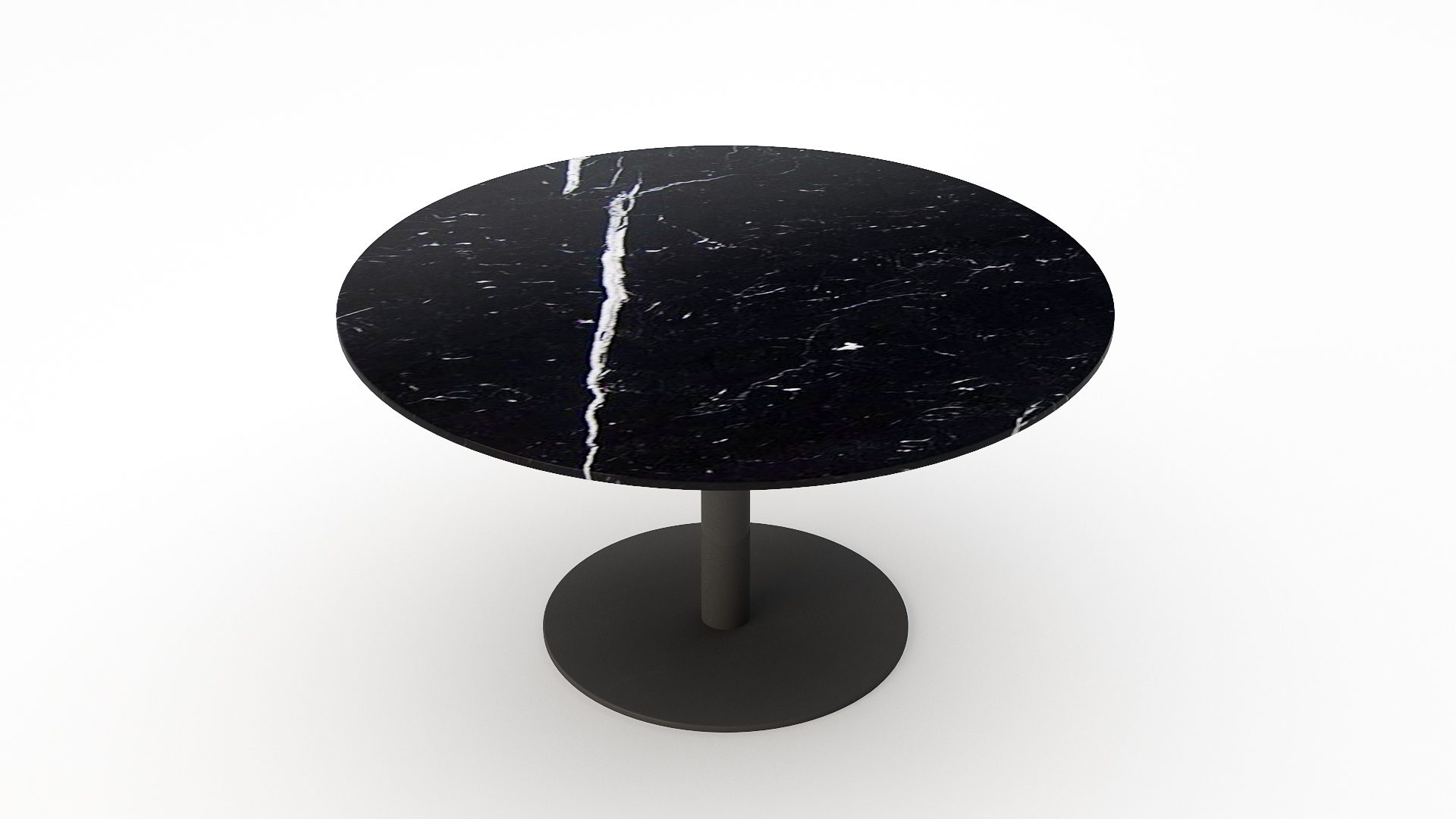 Ronde marmeren eettafel Tubo - Nero Marquina - Afbeelding 2