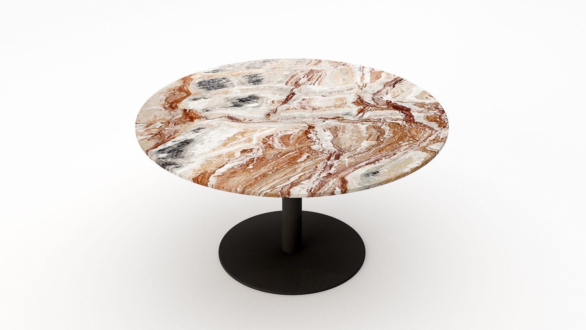 Ronde marmeren eettafel Tubo - Arabescato Orobico Rosso - Afbeelding 2