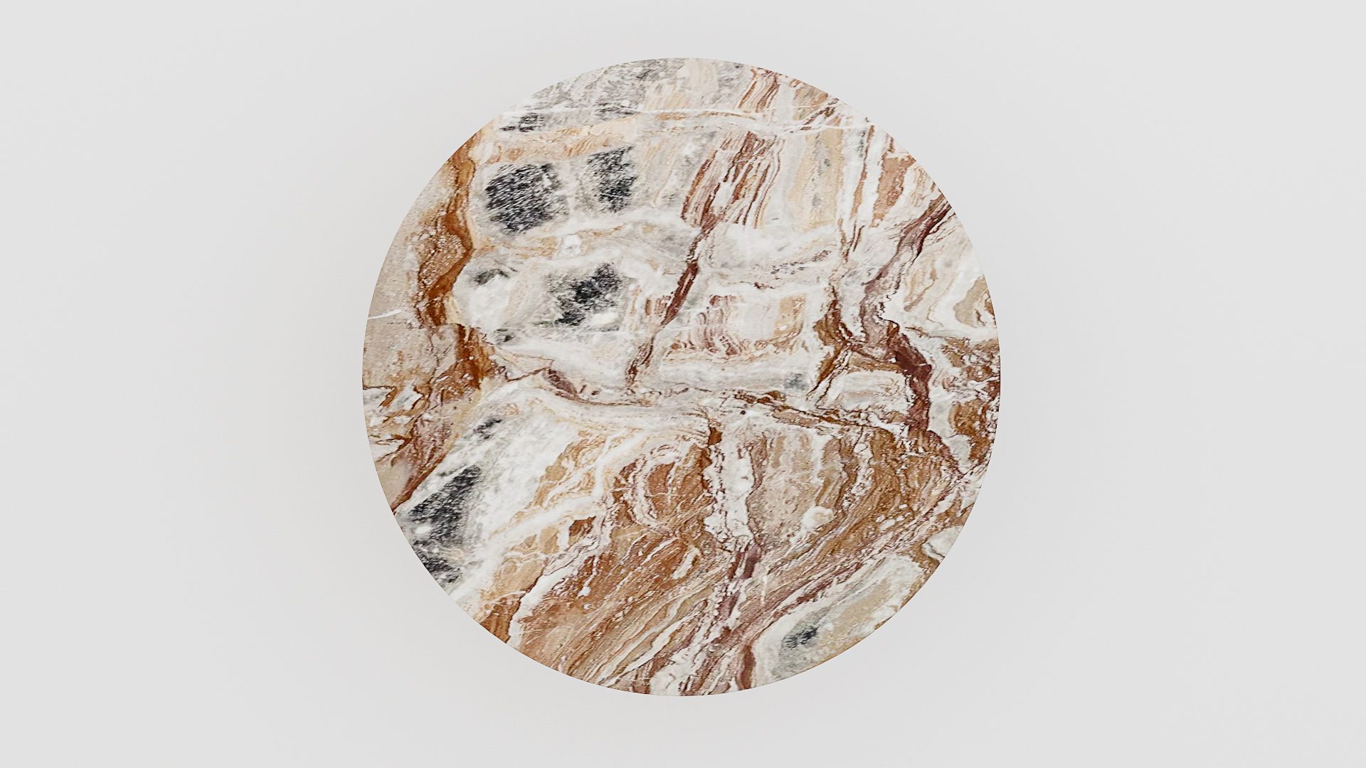 Ronde marmeren eettafel Tubo - Arabescato Orobico Rosso - Afbeelding 3