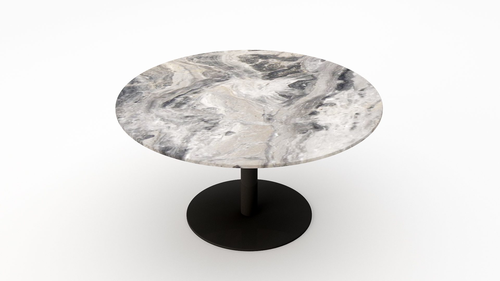 Ronde marmeren eettafel Tubo - Arabescato Orobico Grigio - Afbeelding 2