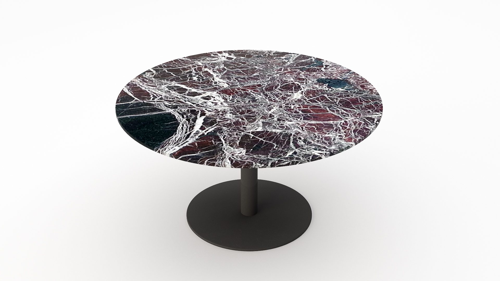 Ronde marmeren eettafel Tubo - Rosso Levanto - Afbeelding 2