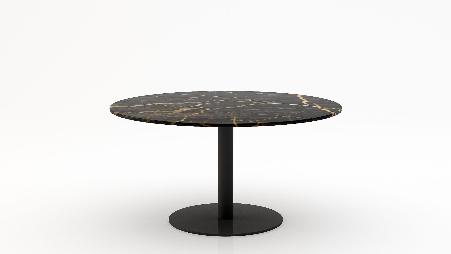 Ronde marmeren eettafel Tubo - Nero saint port laurent - 170cm
