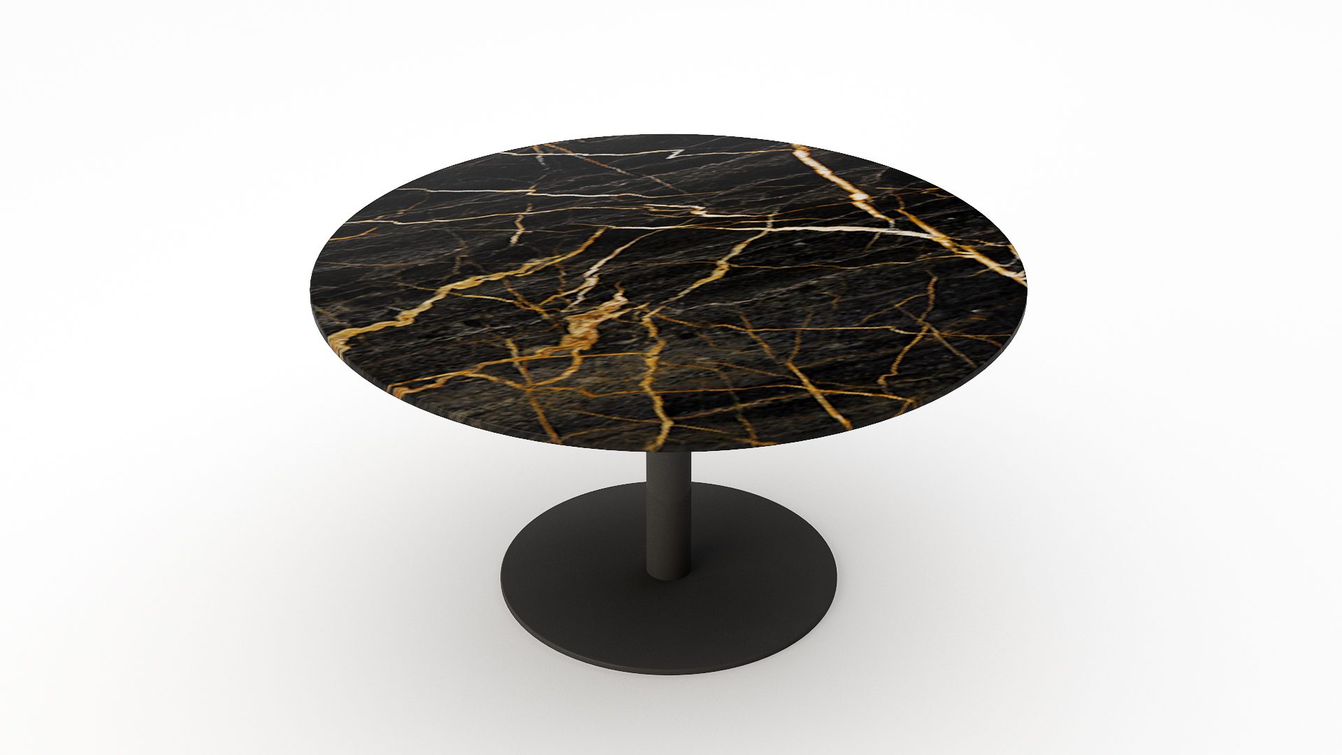 Ronde marmeren eettafel Tubo - Nero saint port laurent - Afbeelding 2