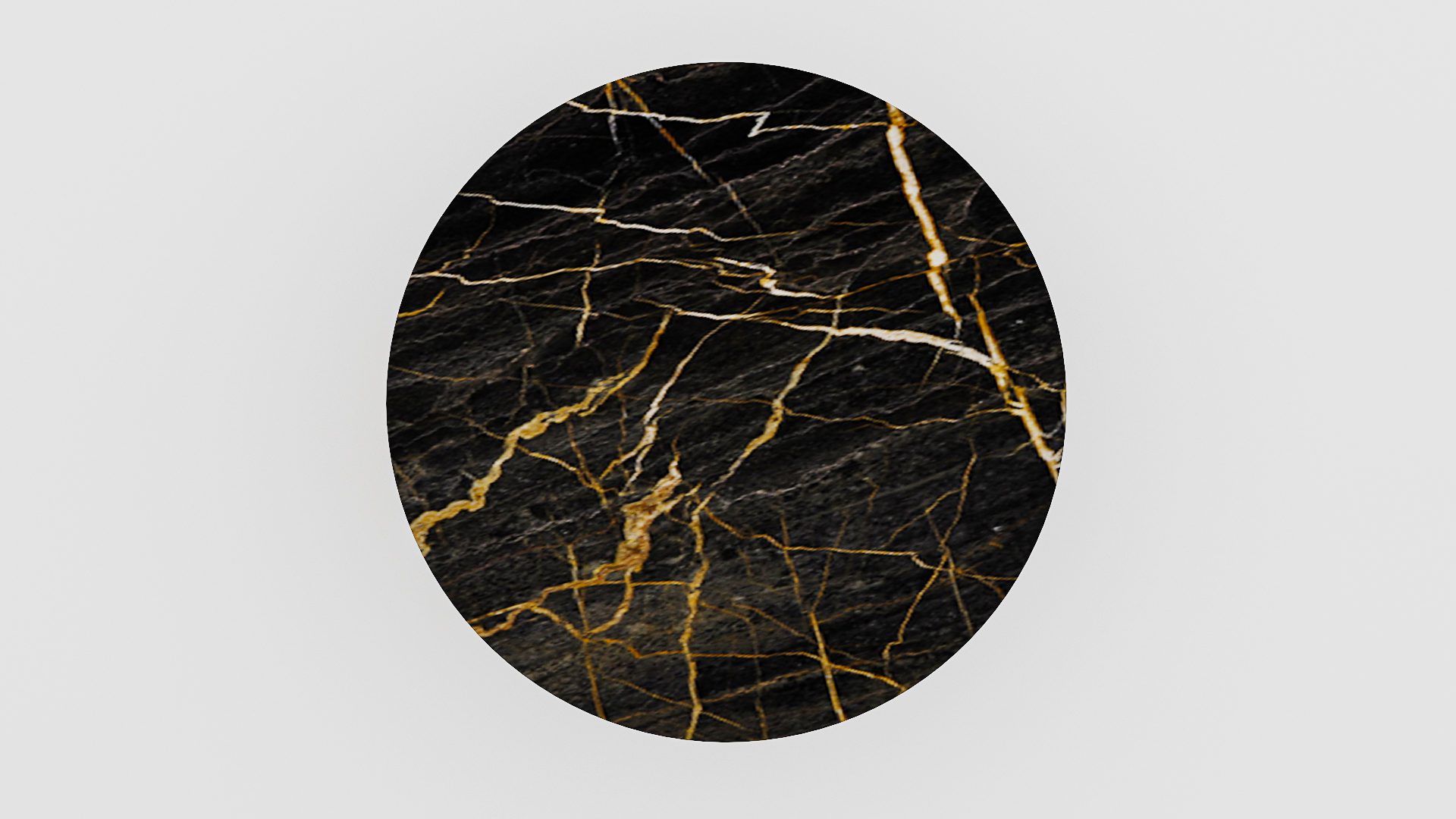 Ronde marmeren eettafel Tubo - Nero saint port laurent - Afbeelding 3