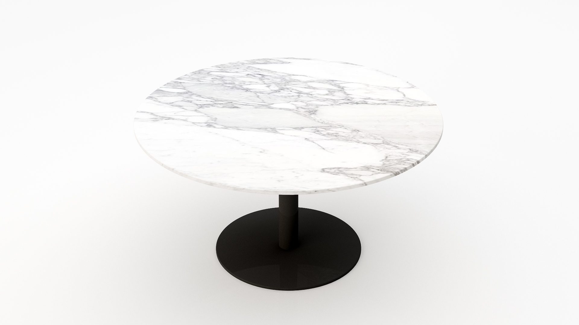 Ronde marmeren eettafel Tubo - Arabescato Carrara - Afbeelding 2