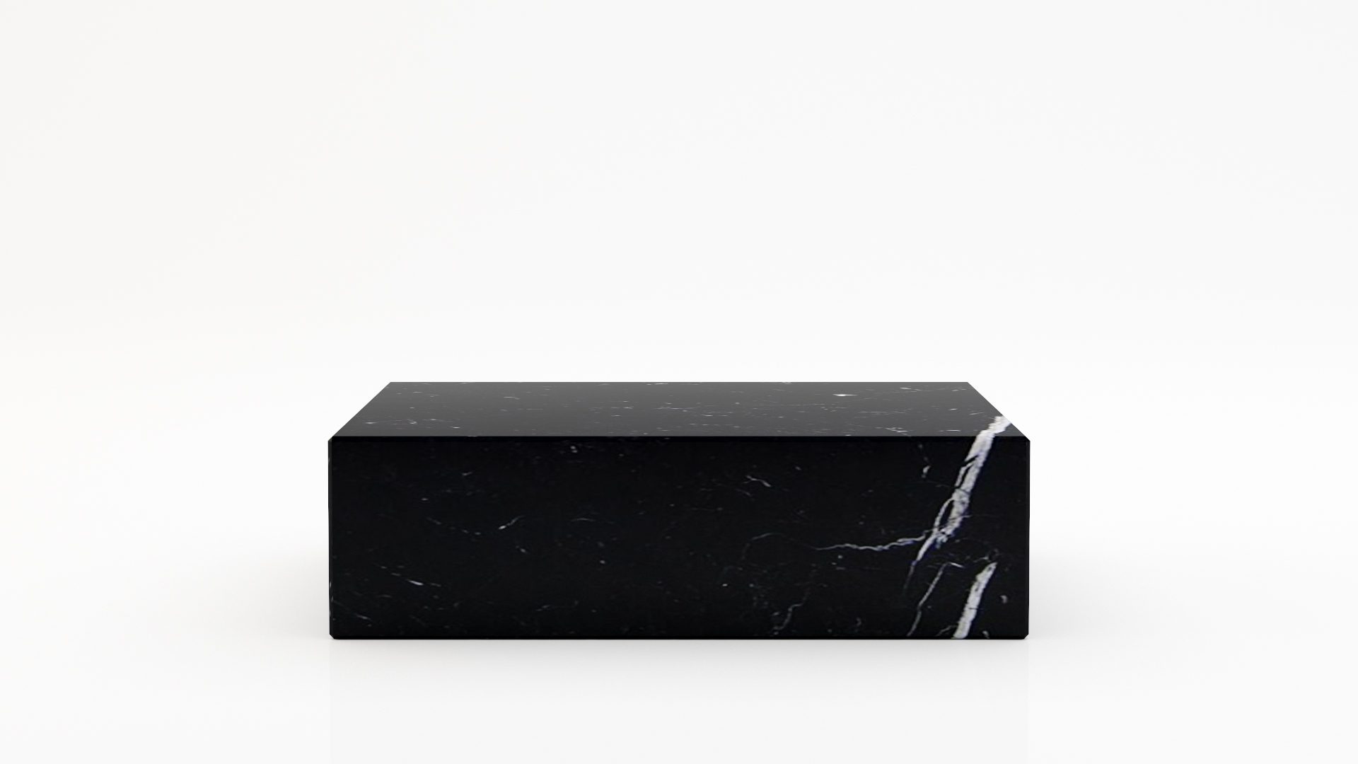Rechthoekige marmeren salontafel Blocco - Nero Marquina - 100x60cm