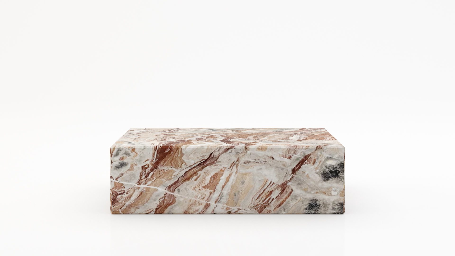 Rechthoekige marmeren salontafel Blocco - Arabescato Orobico Rosso - 100x60cm