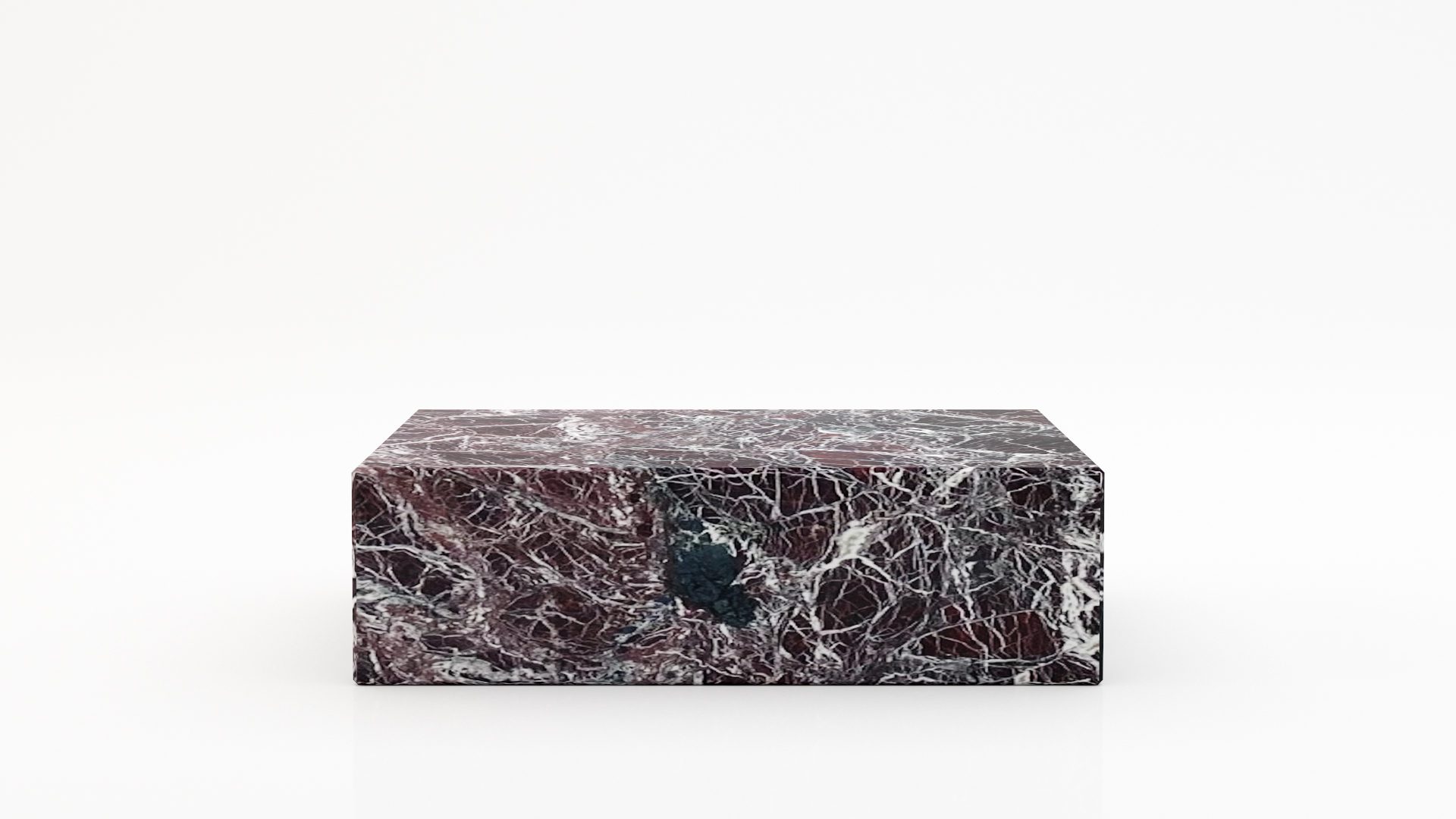 Rechthoekige marmeren salontafel Blocco - Rosso Levanto - 100x60cm