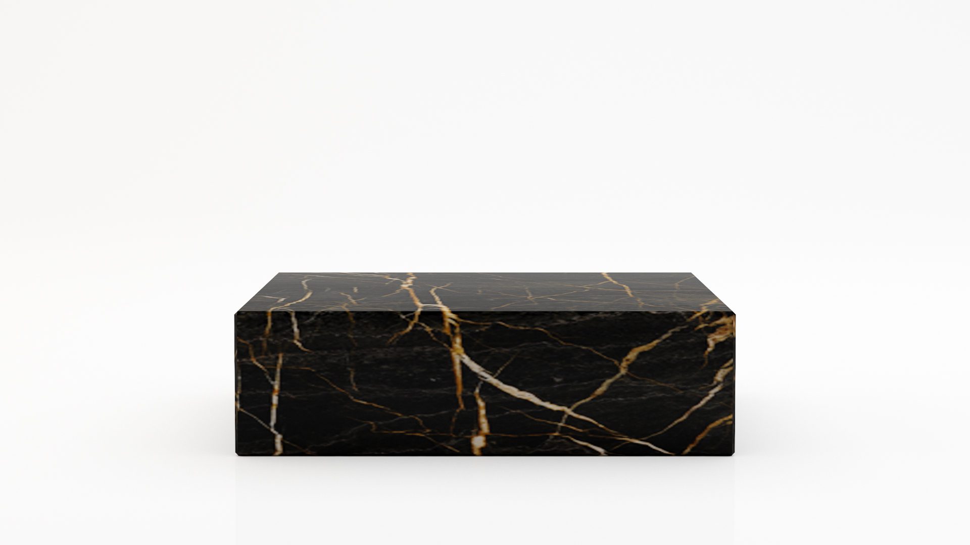 Rechthoekige marmeren salontafel Blocco - Nero saint port laurent - 100x60cm