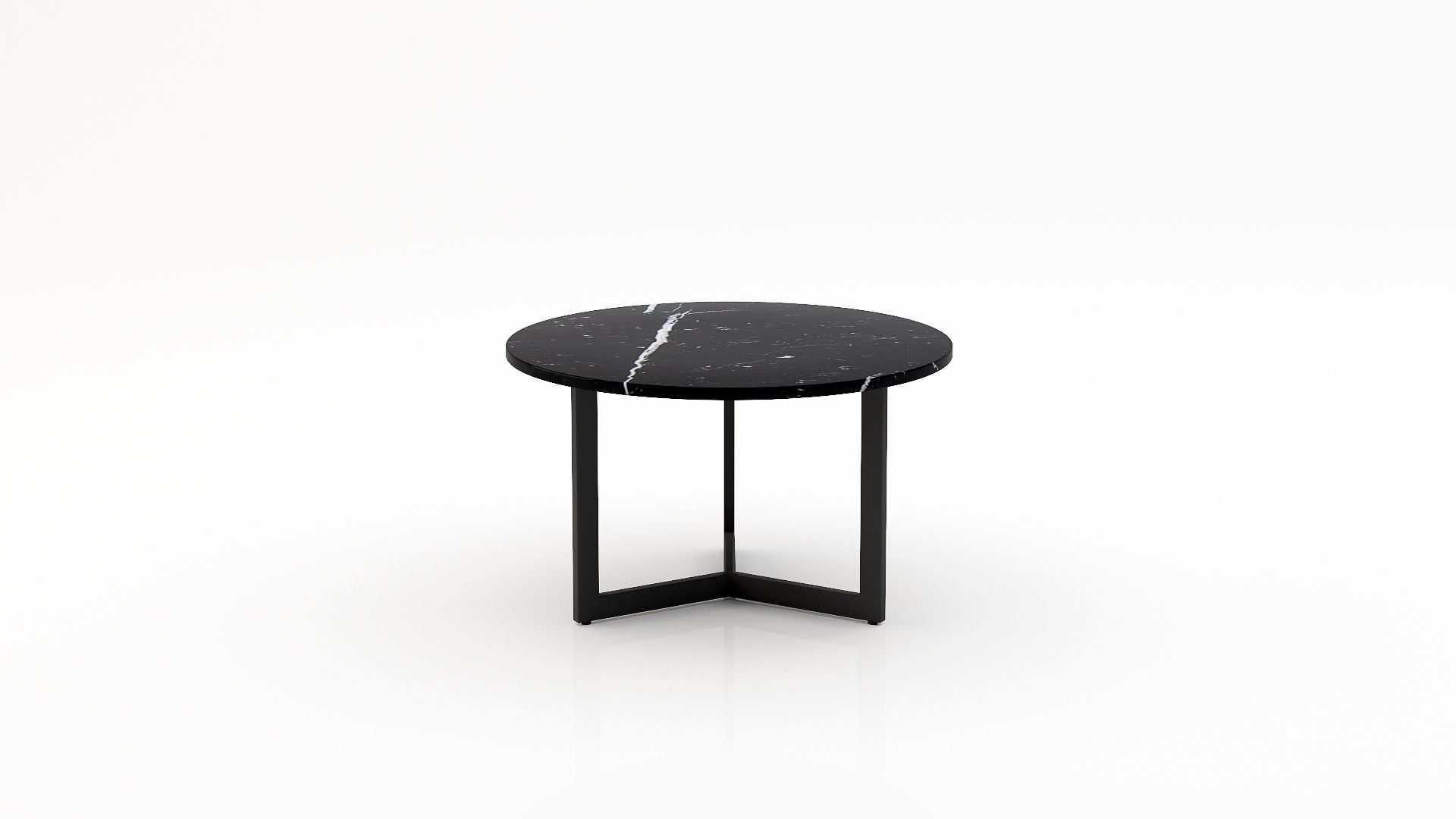 Ronde marmeren salontafel Caffė 3 - Nero Marquina - 100cm
