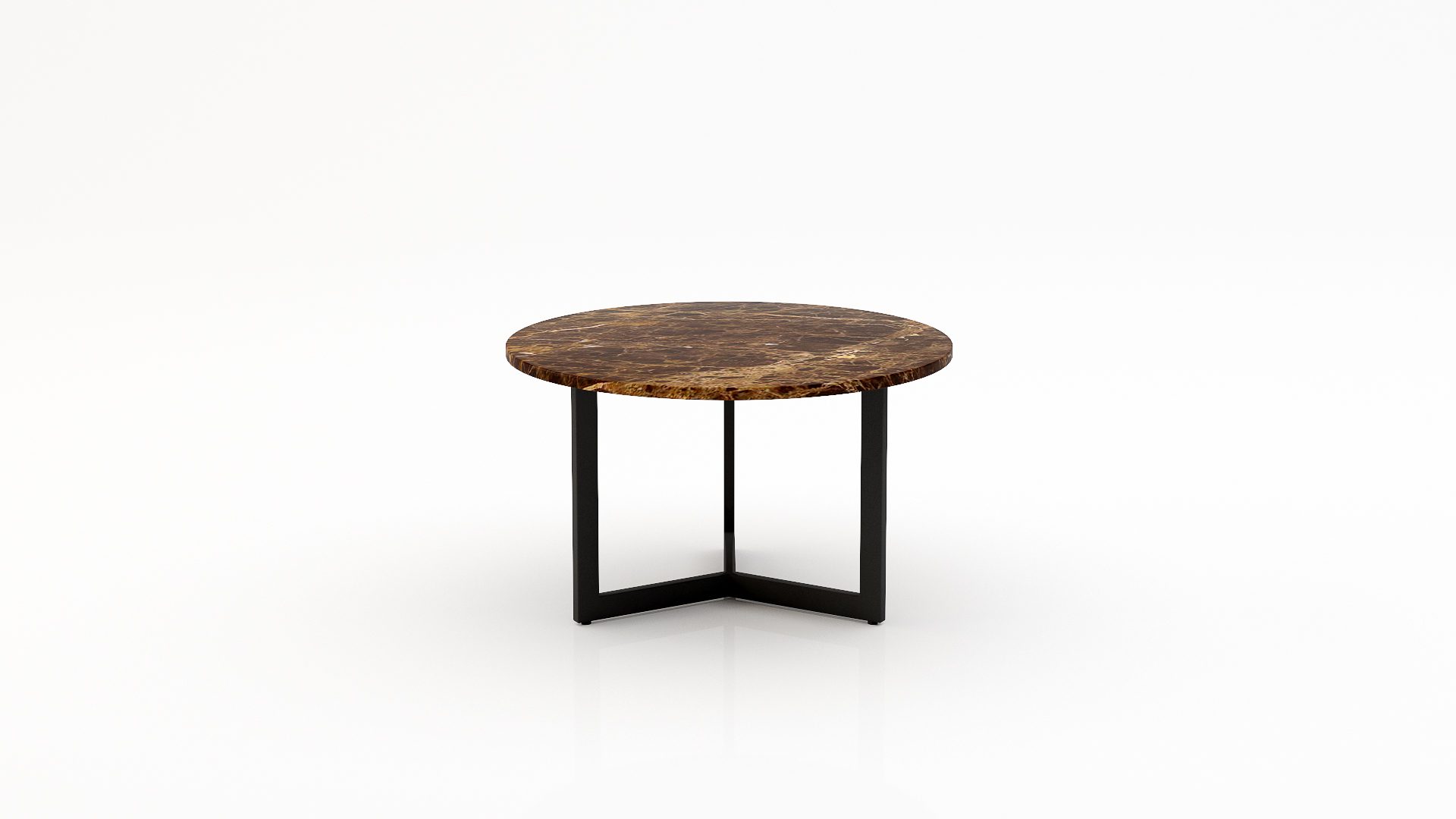 Ronde marmeren salontafel Caffė 3 - Emperador dark - 100cm