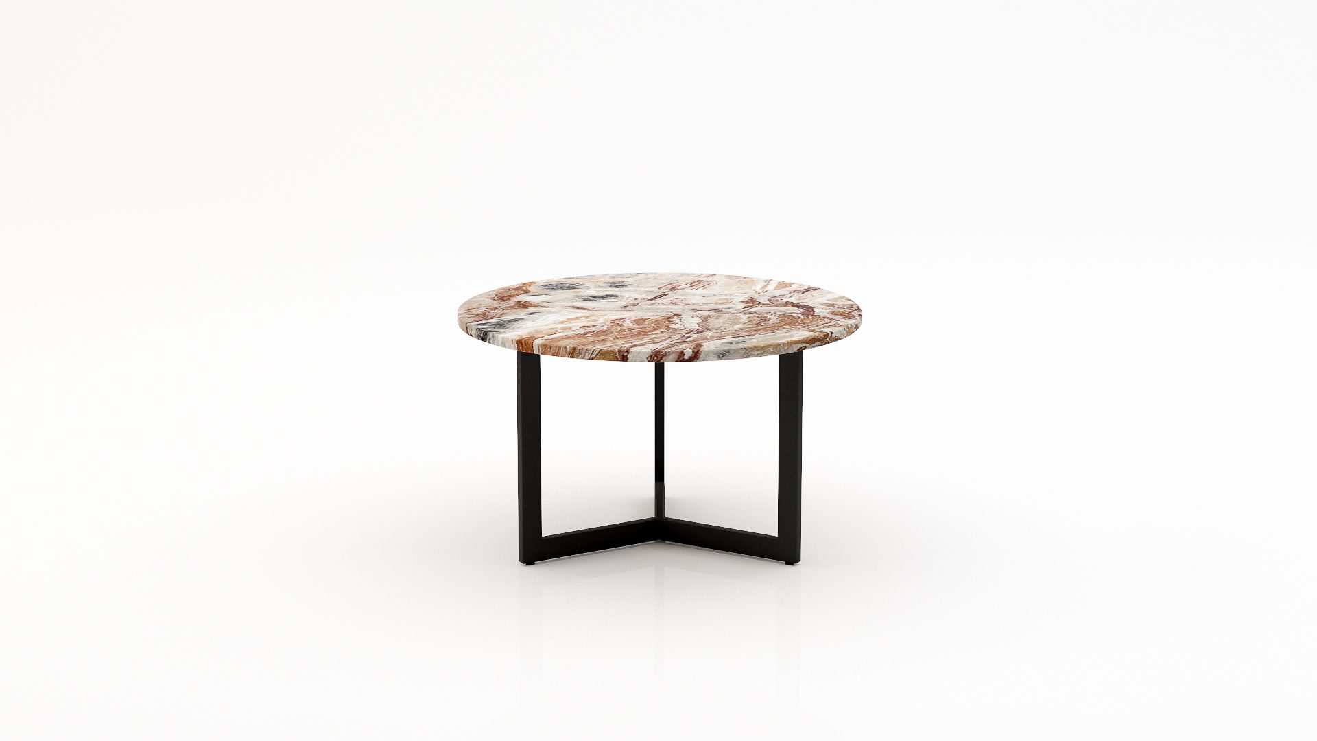 Ronde marmeren salontafel Caffė 3 - Arabescato Orobico Rosso - 100cm