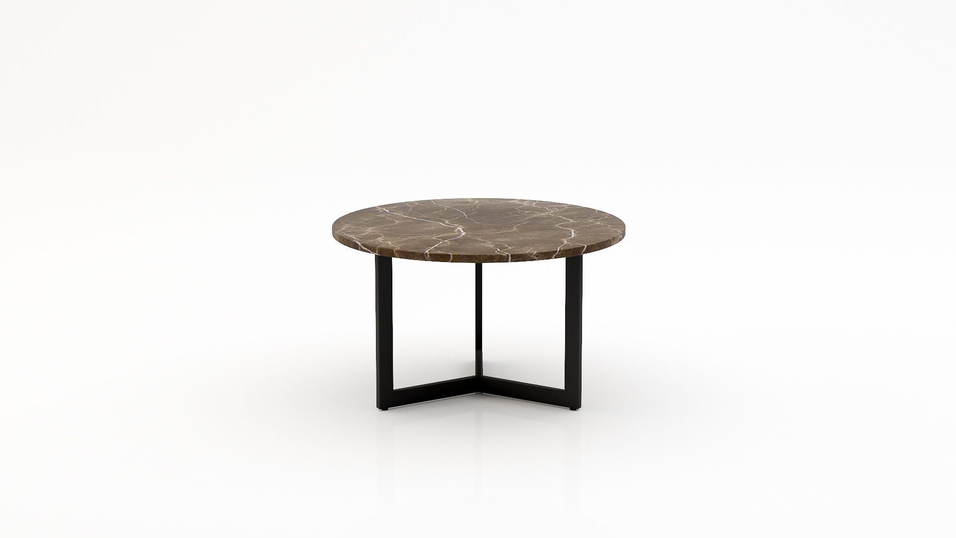 Ronde marmeren salontafel Caffė 3 - Royal Brown - 100cm