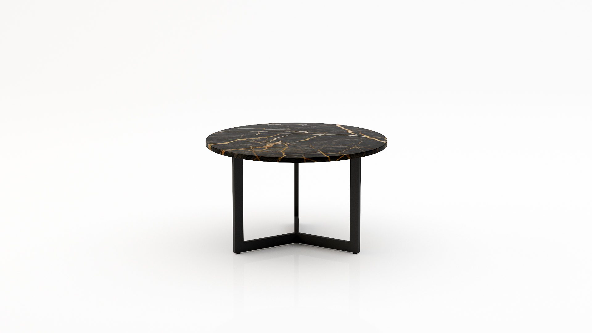 Ronde marmeren salontafel Caffė 3 - Nero saint port laurent - 100cm