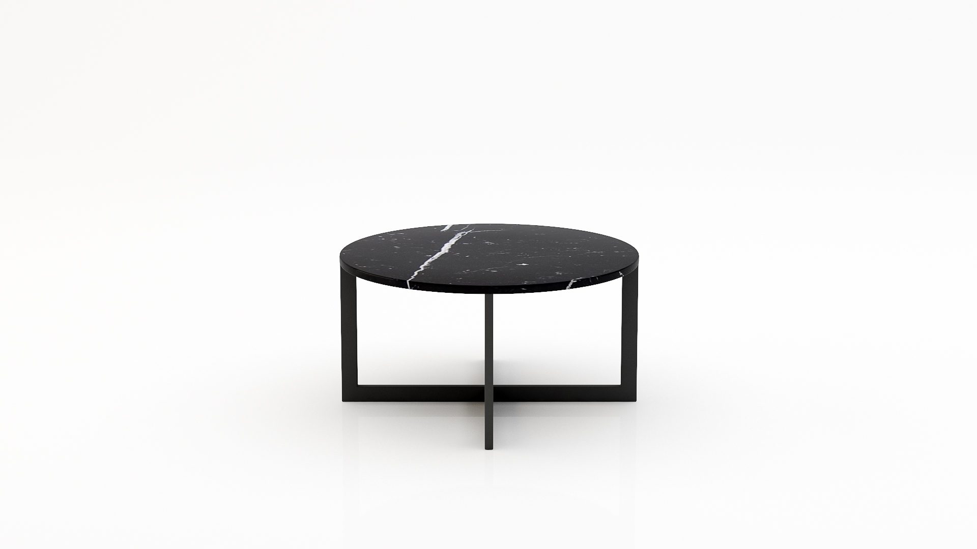 Ronde marmeren salontafel Caffė 4 - Nero Marquina - 100cm