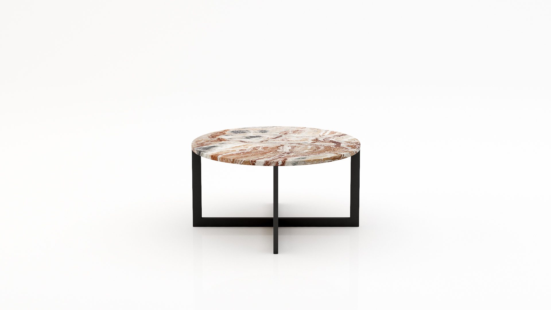 Ronde marmeren salontafel Caffė 4 - Arabescato Orobico Rosso - 100cm