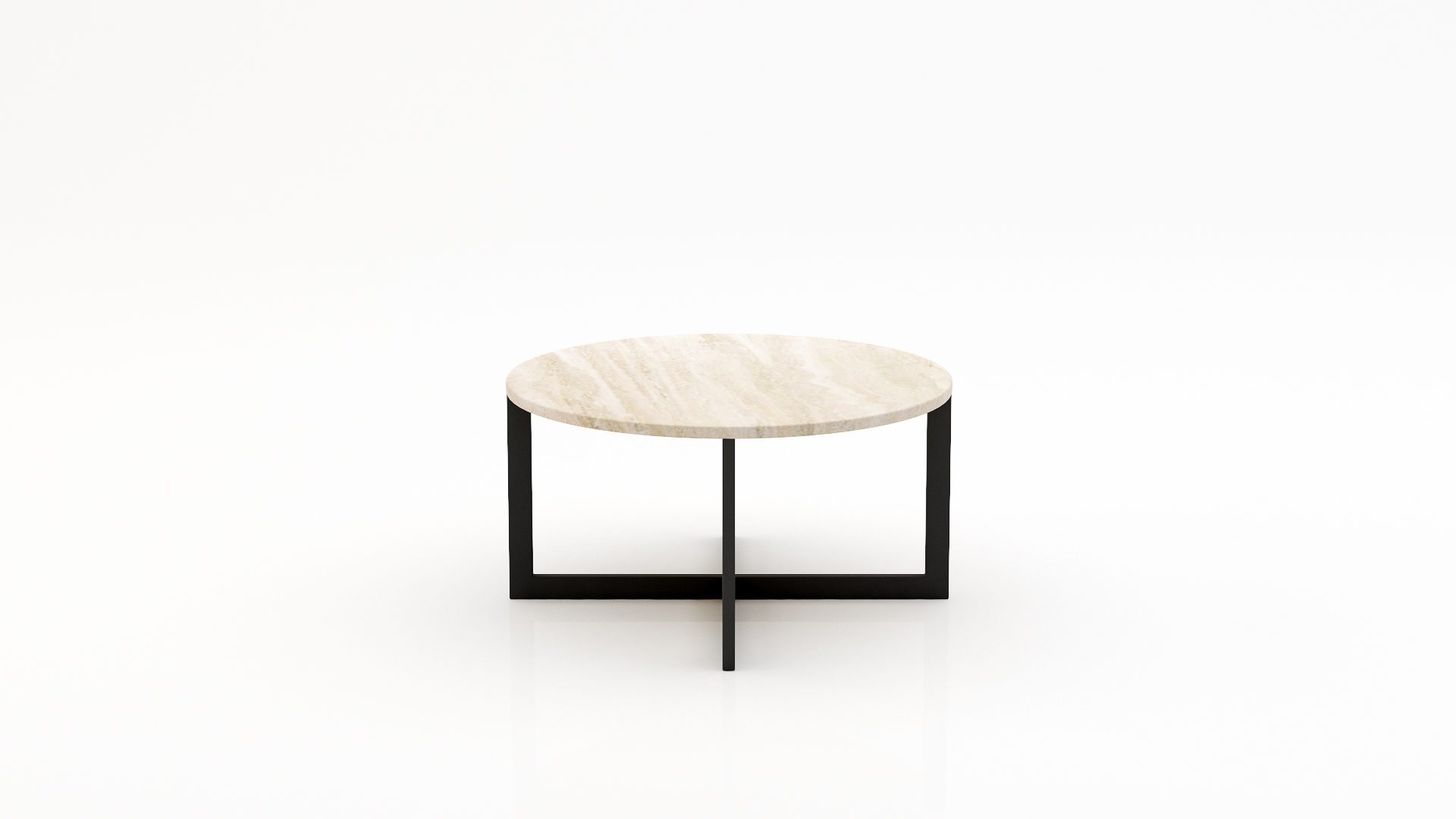 Ronde marmeren salontafel Caffė 4 - Travertino Chiaro - 100cm