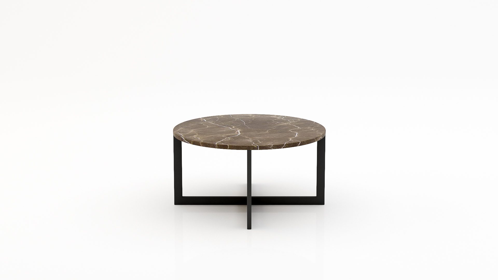 Ronde marmeren salontafel Caffė 4 - Royal Brown - 100cm