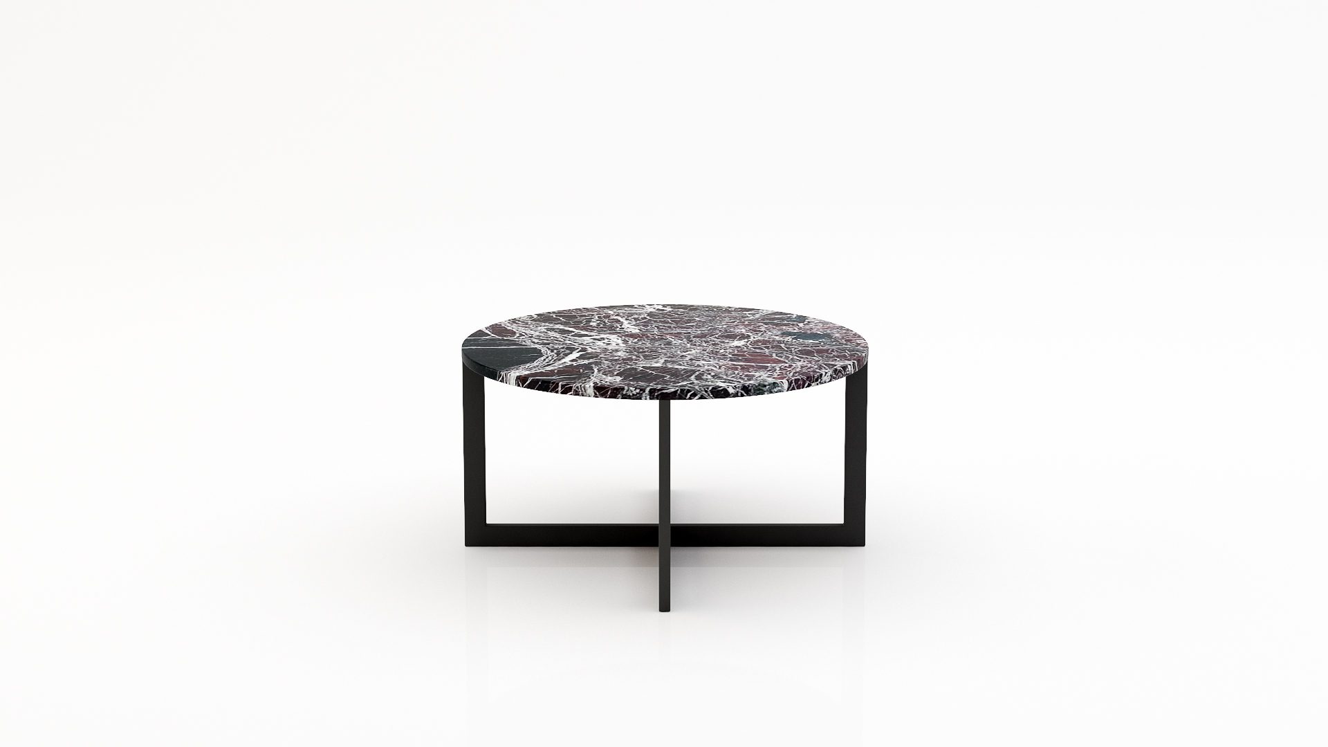 Ronde marmeren salontafel Caffė 4 - Rosso Levanto - 100cm