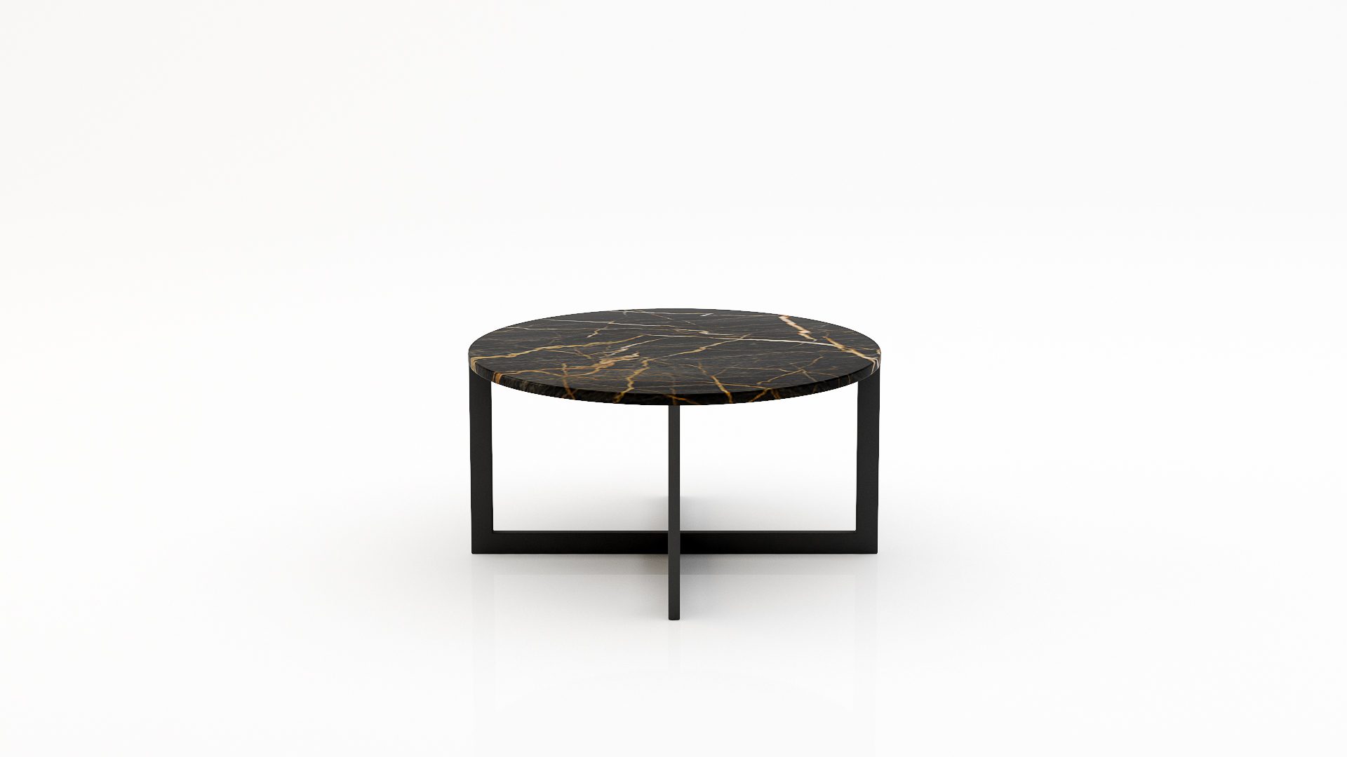 Ronde marmeren salontafel Caffė 4 - Nero saint port laurent - 100cm