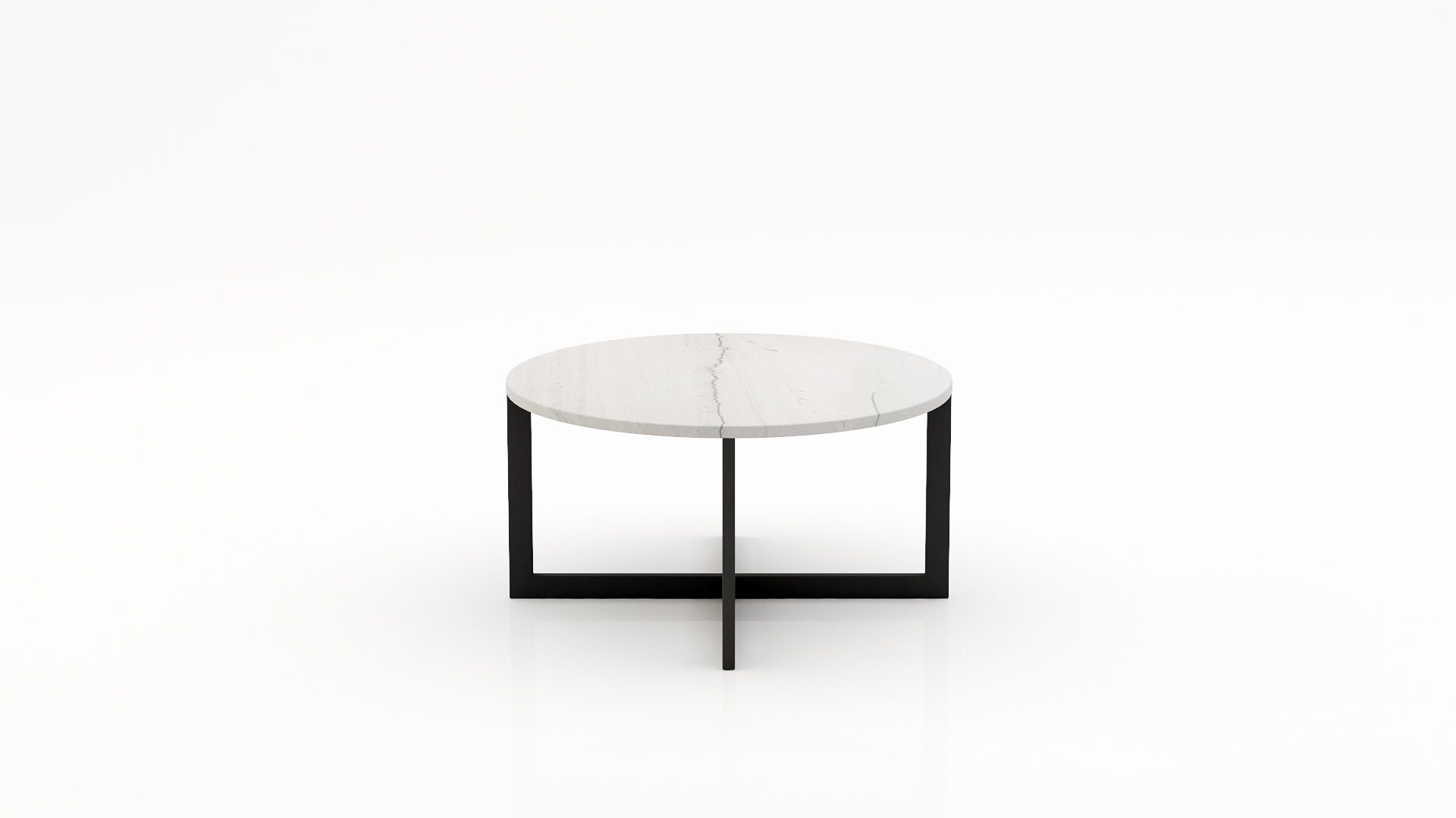 Ronde marmeren salontafel Caffė 4 - Mont Blanc Quartzite - 100cm