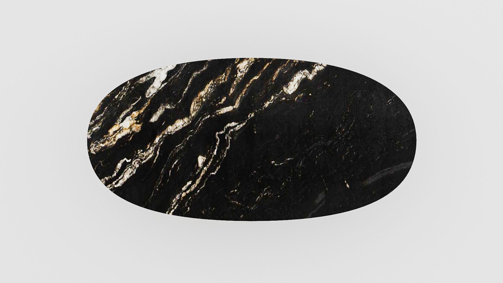 Ovale marmeren eettafel Matrix normale - Titanium - Afbeelding 4