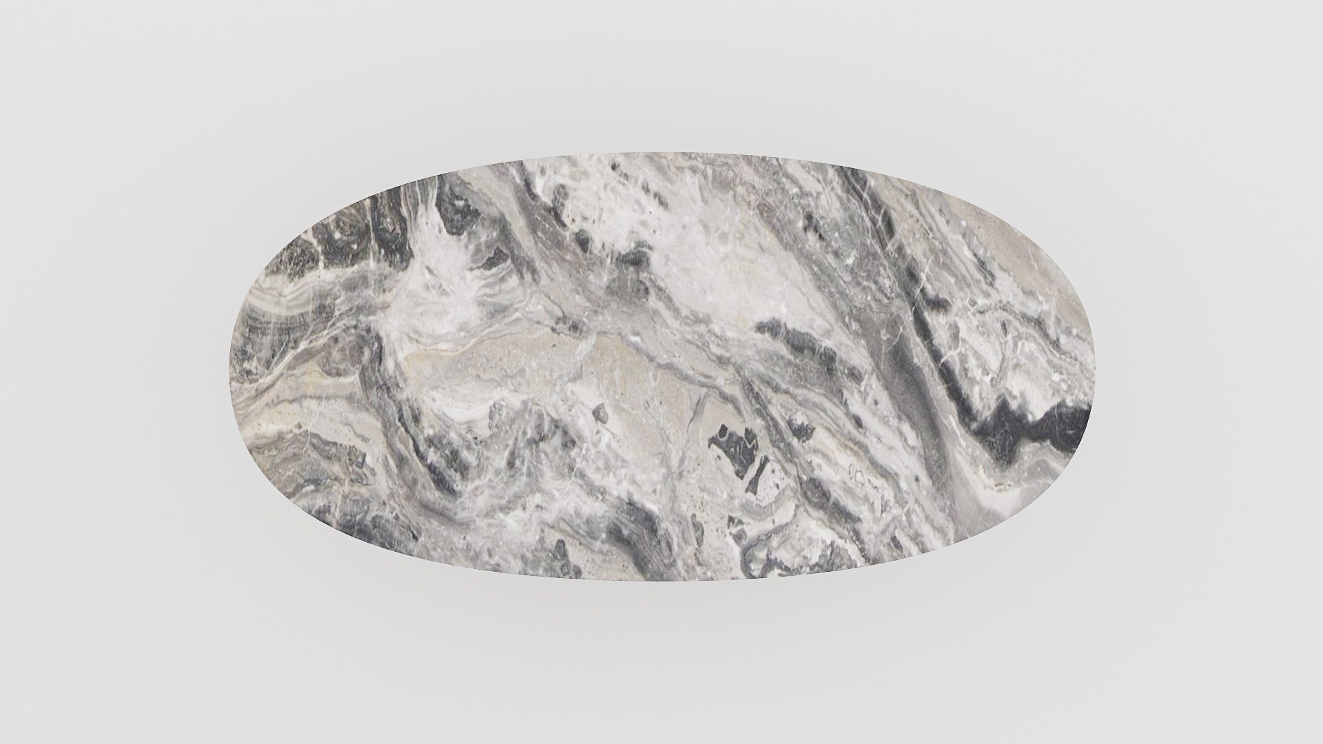 Ovale marmeren eettafel Matrix normale Arabescato Orobico Grigio - Afbeelding 4