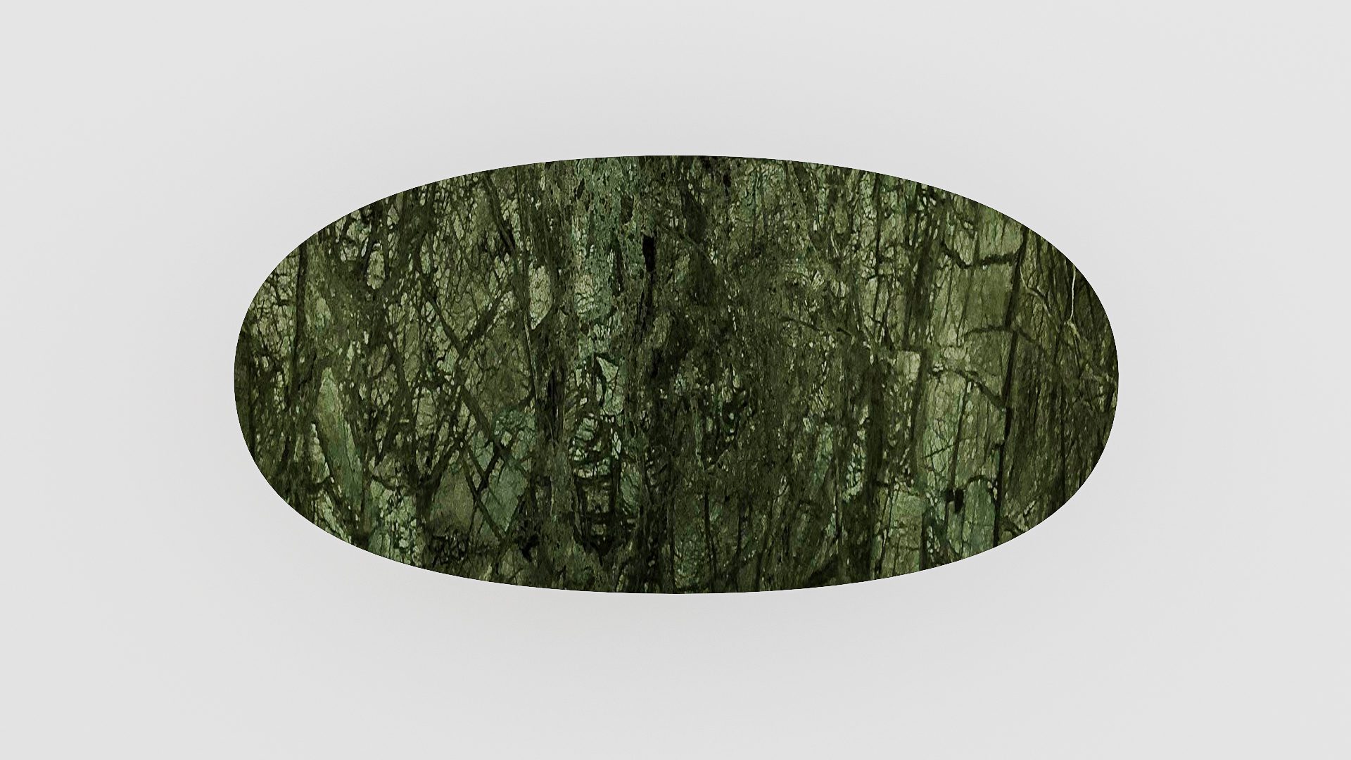 Ovale marmeren eettafel Matrix normale - Verde Guatemala - Afbeelding 4