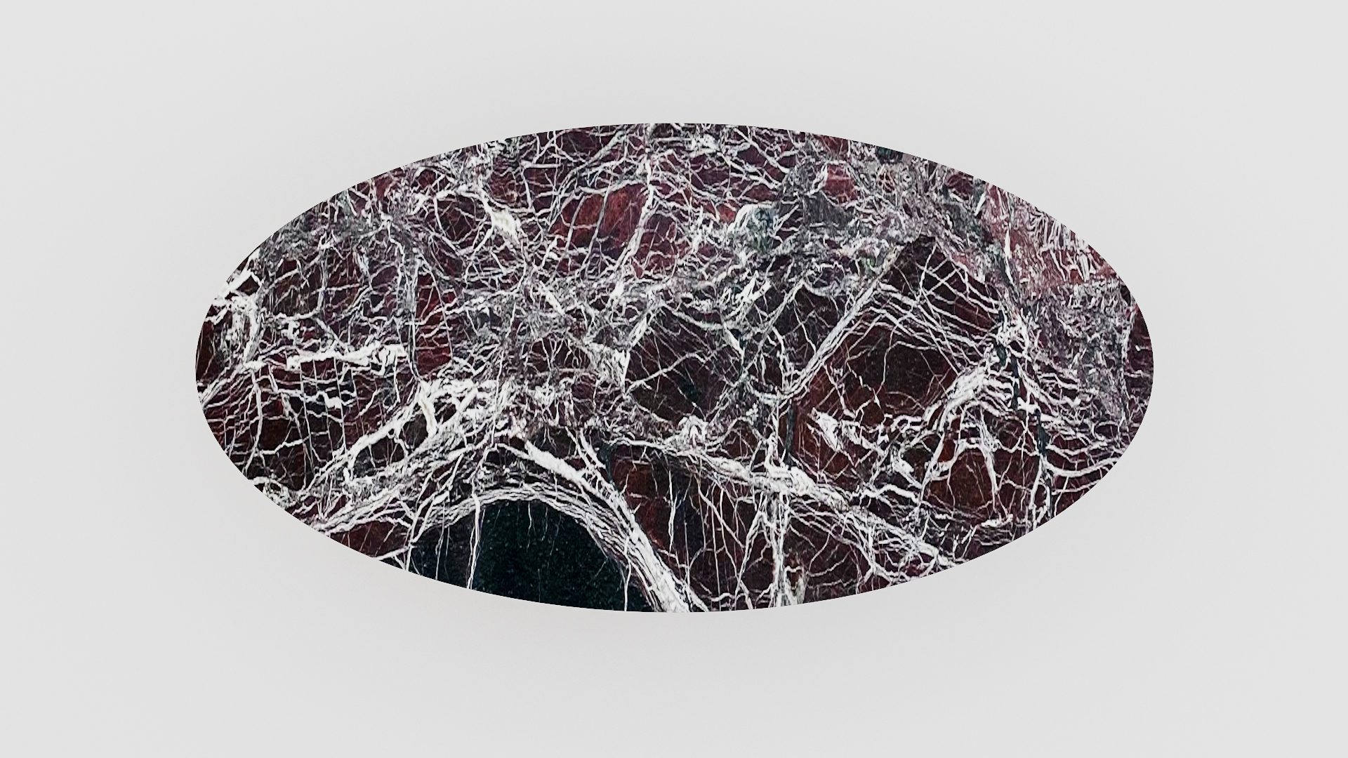 Ovale marmeren eettafel Matrix Farfalle - Rosso Levanto - Afbeelding 3