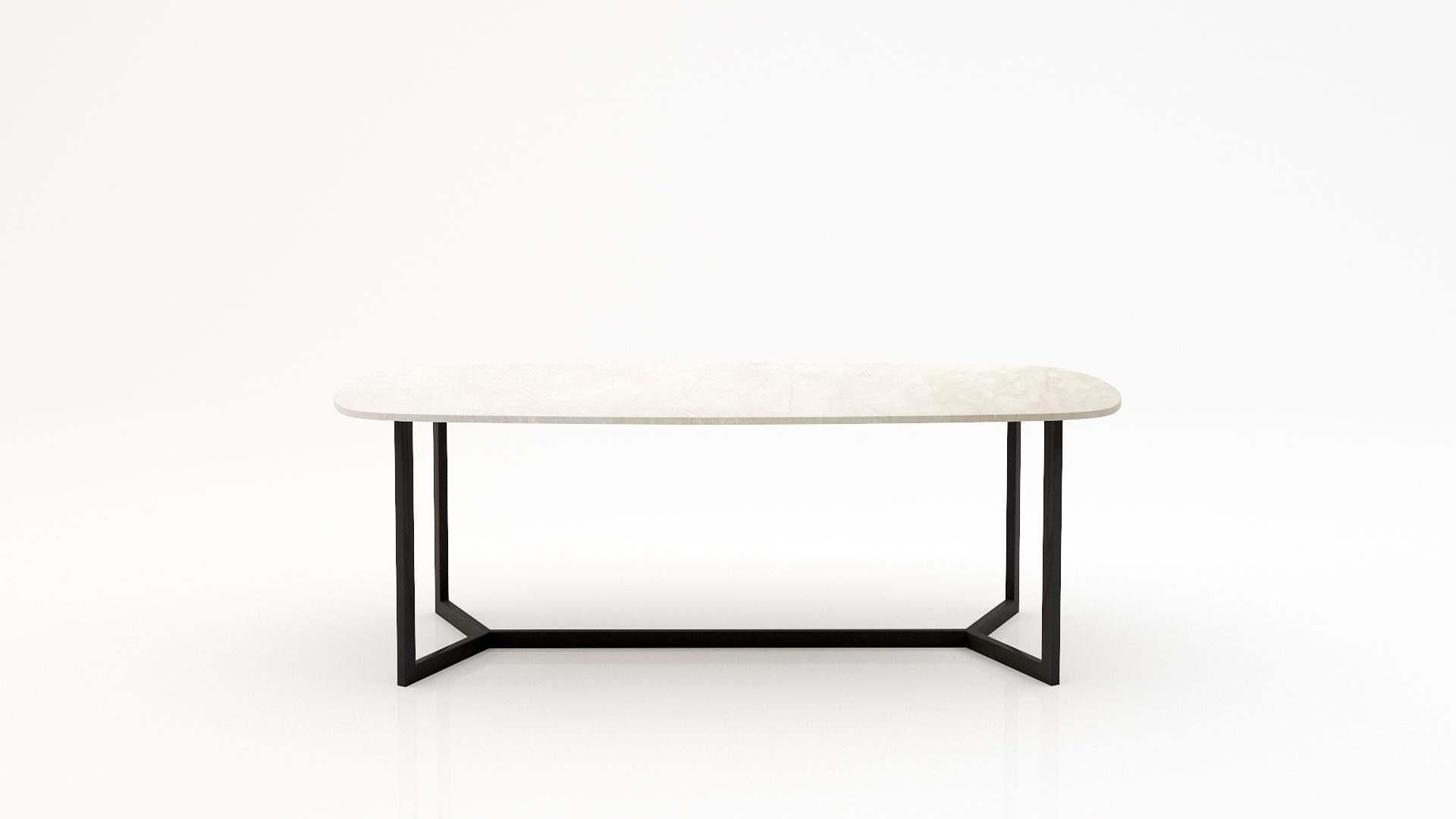 Deens ovale marmeren eettafel Anatra - Botticino Semi Classico - 260x120cm