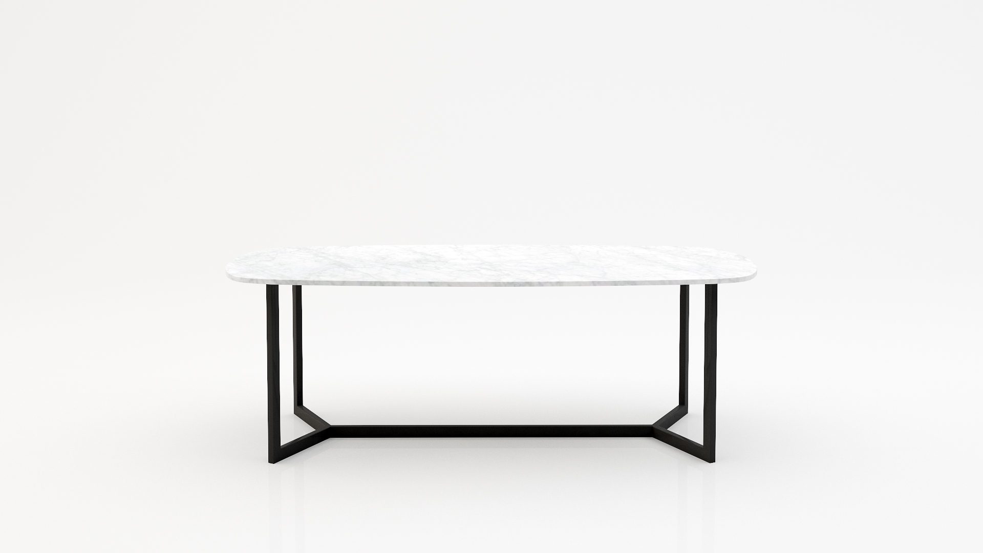 Deens ovale marmeren eettafel Anatra - Bianco Carrara CD CHIARO - 260x120cm