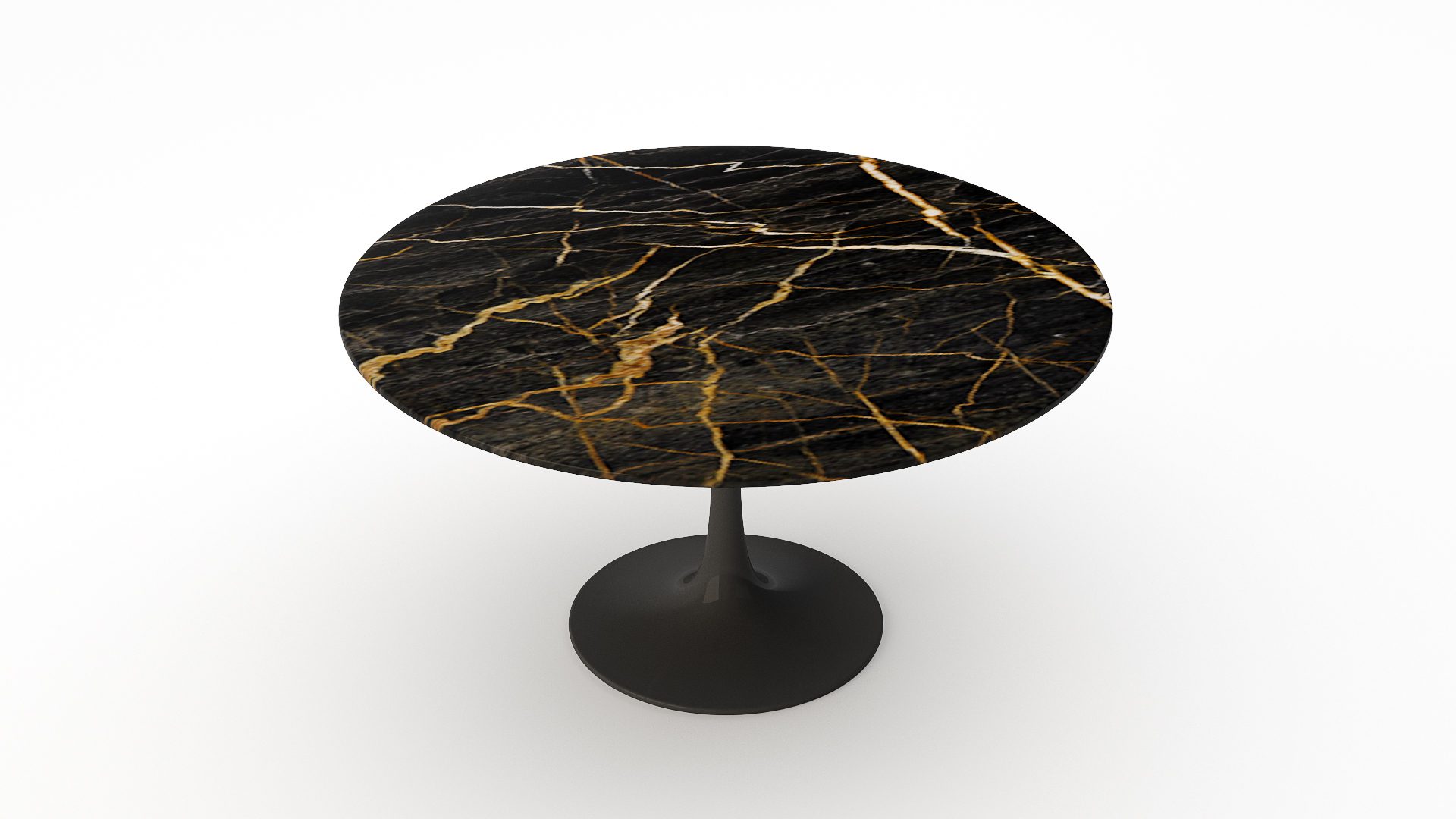 Ronde marmeren eettafel Tulip - Nero saint port laurent - Afbeelding 2