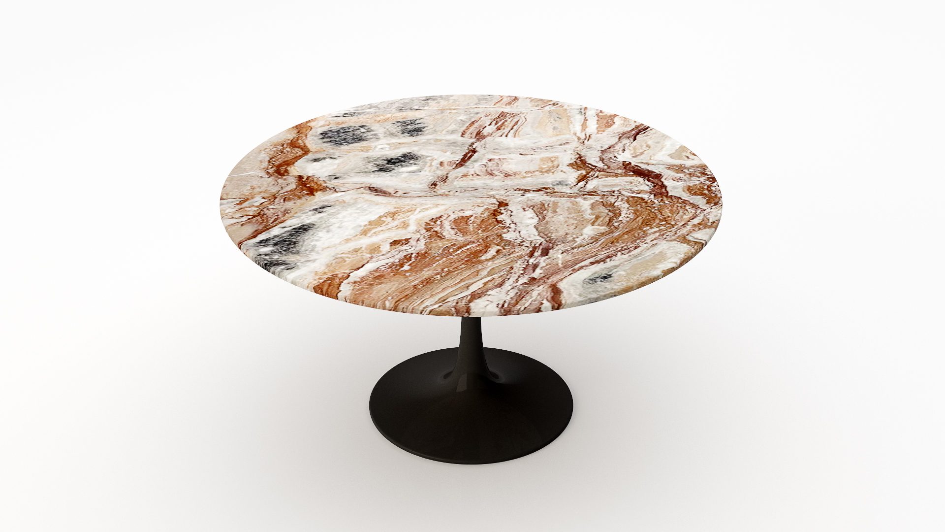 Ronde marmeren eettafel Tulip - Arabescato Orobico Rosso - Afbeelding 2