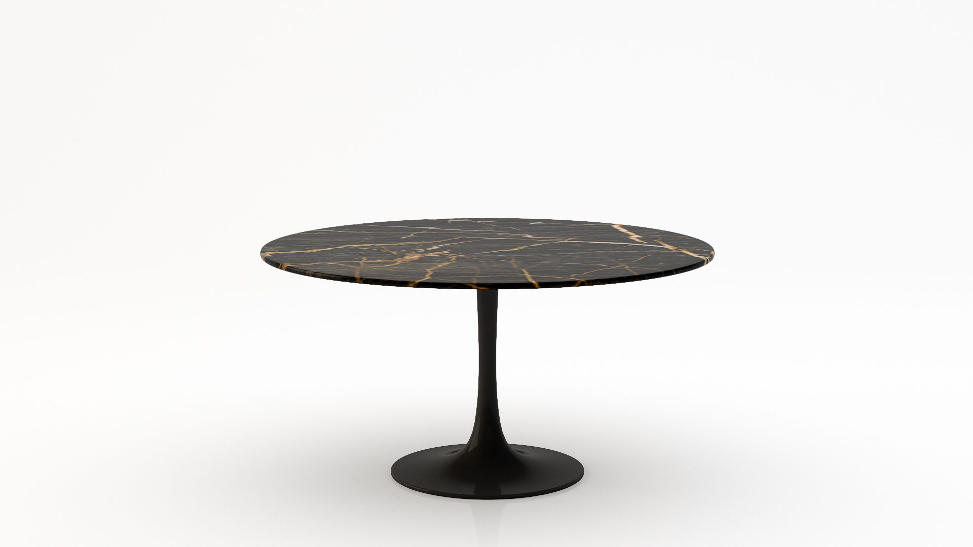 Ronde marmeren eettafel Tulip - Nero saint port laurent - 170cm
