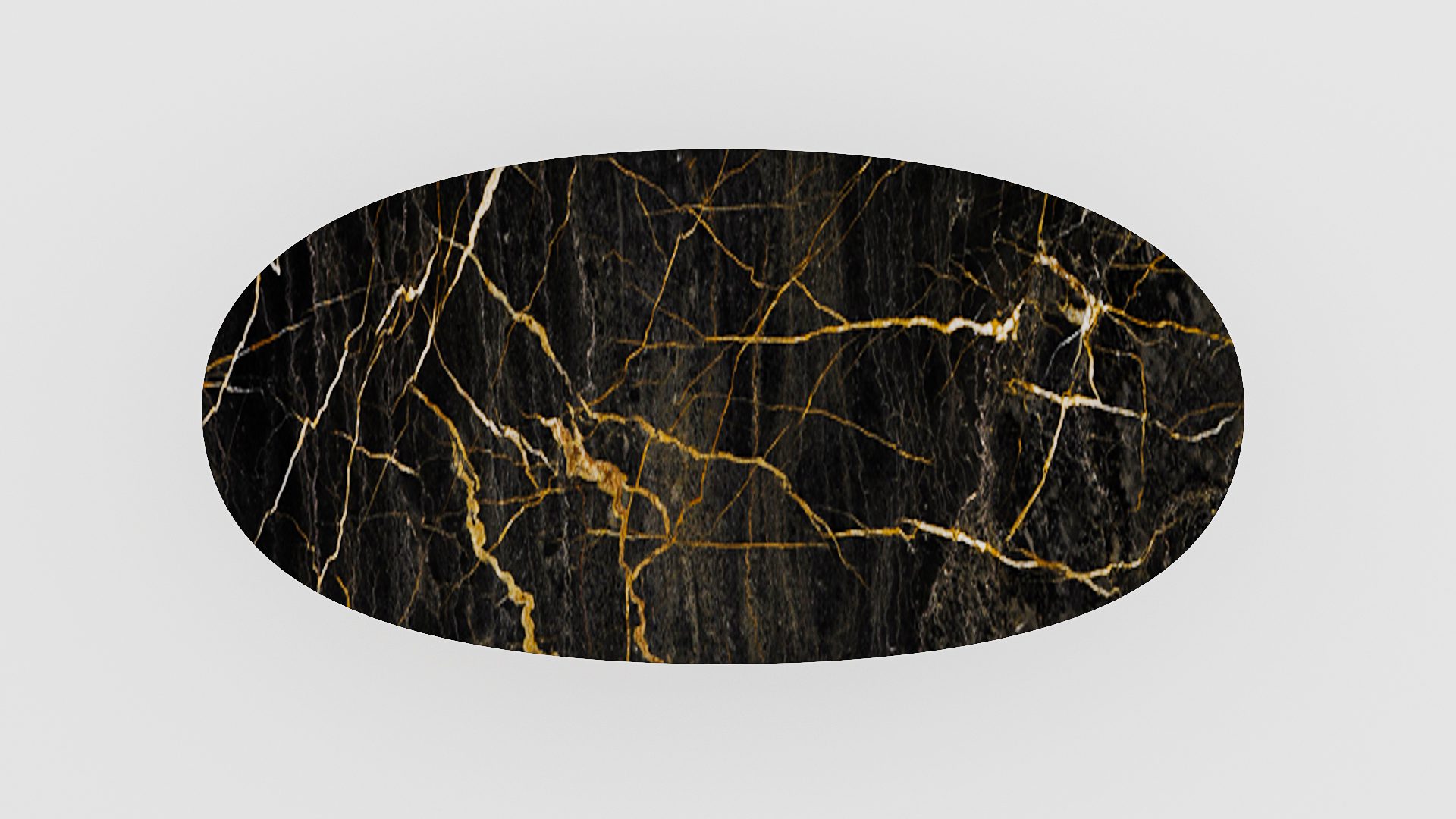 Ovale marmeren eettafel Stella - Nero saint port laurent - Afbeelding 4