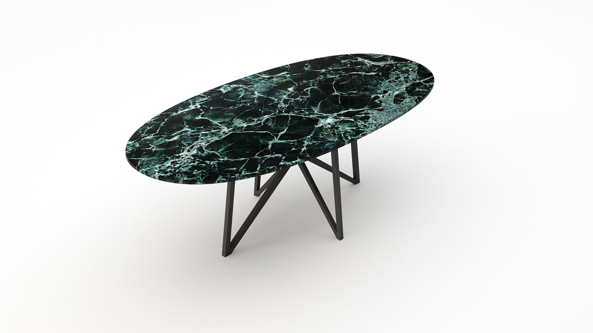 Ovale marmeren eettafel Stella - Verde Rameggiato - Afbeelding 2