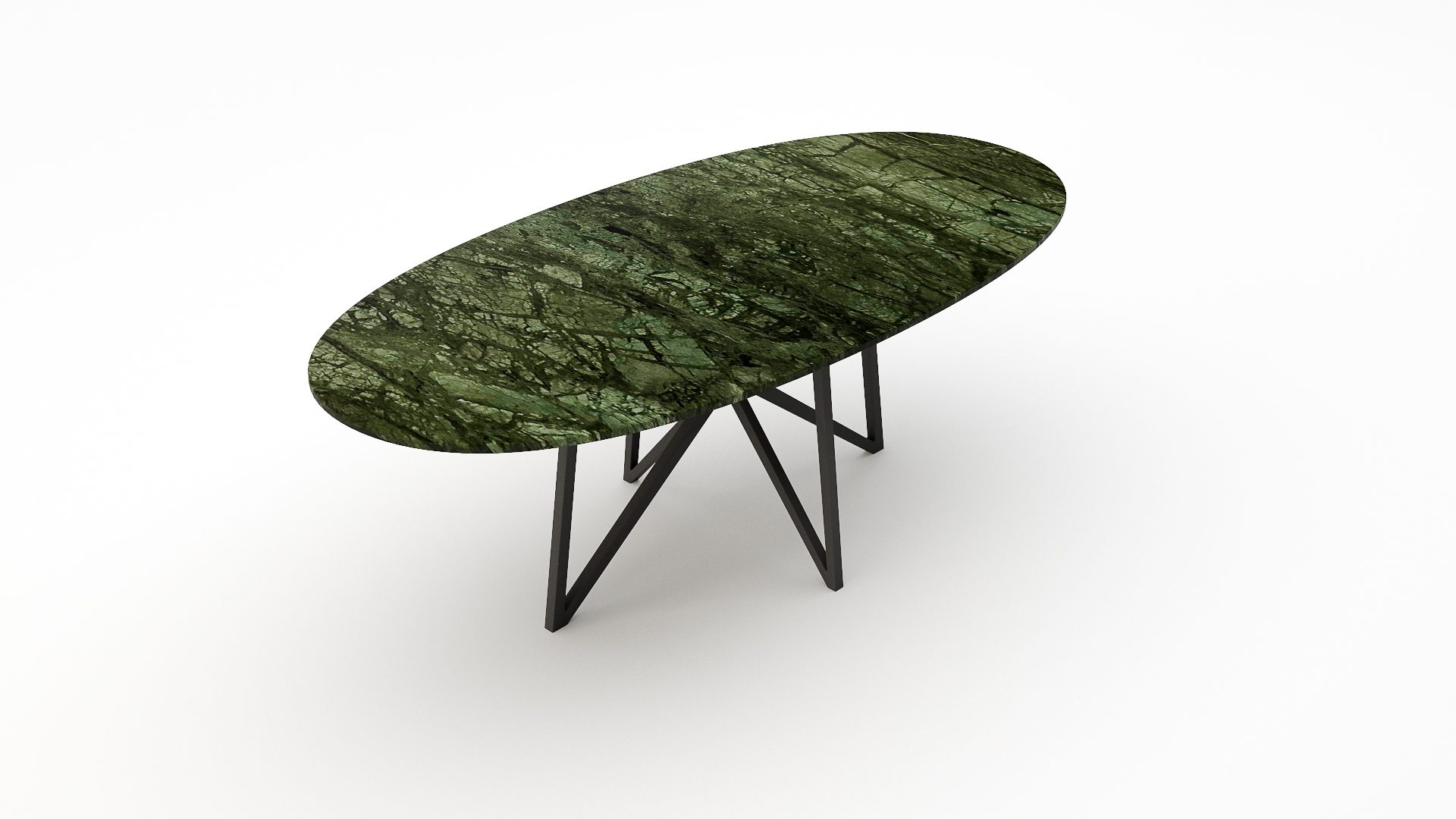 Ovale marmeren eettafel Stella - Verde Guatemala - Afbeelding 2