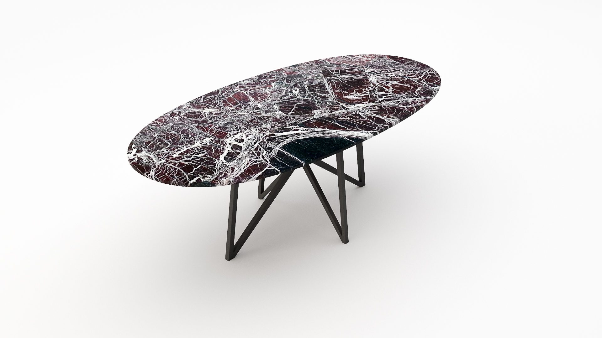 Ovale armeren eettafel Stella - Rosso Levanto - Afbeelding 2