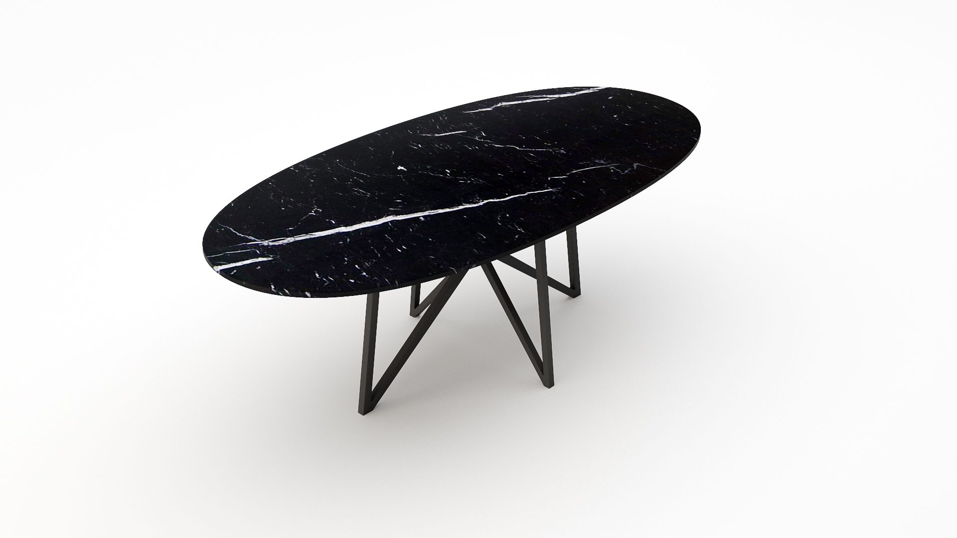Ovale marmeren eettafel Stella - Nero Marquina - Afbeelding 2