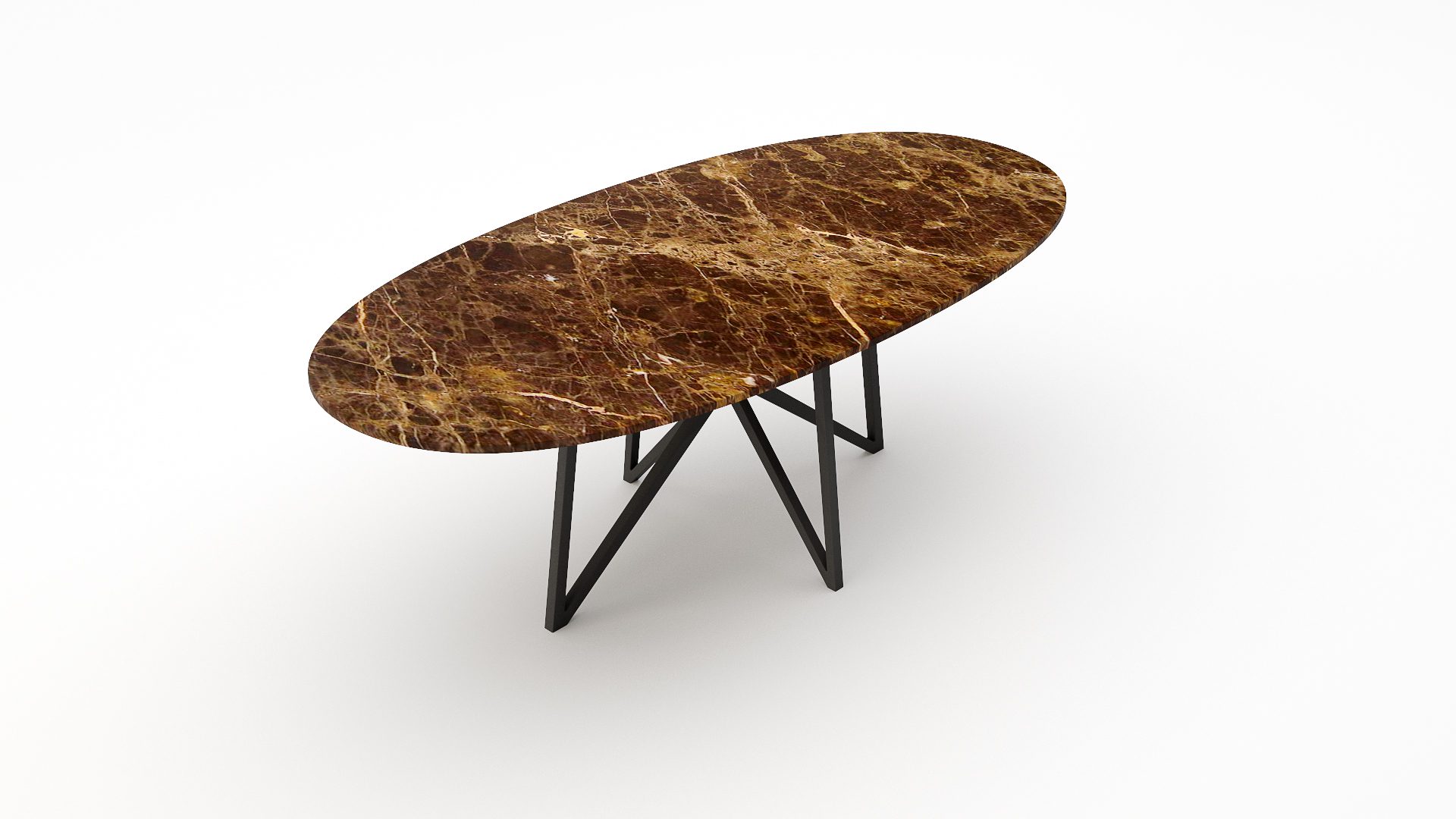 Ovale marmeren eettafel Stella - Emperador dark - Afbeelding 2