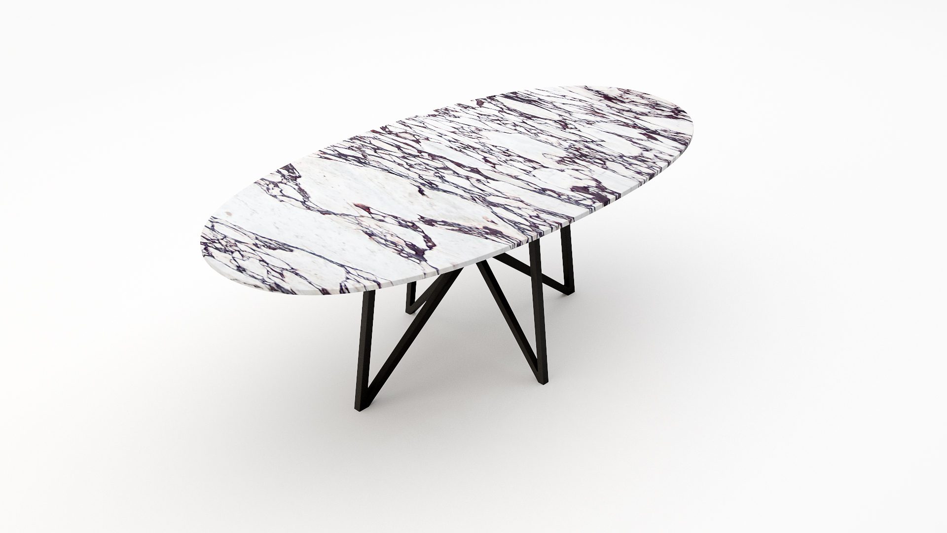 Ovale marmeren eettafel Stella - Calcatta Viola - Afbeelding 2