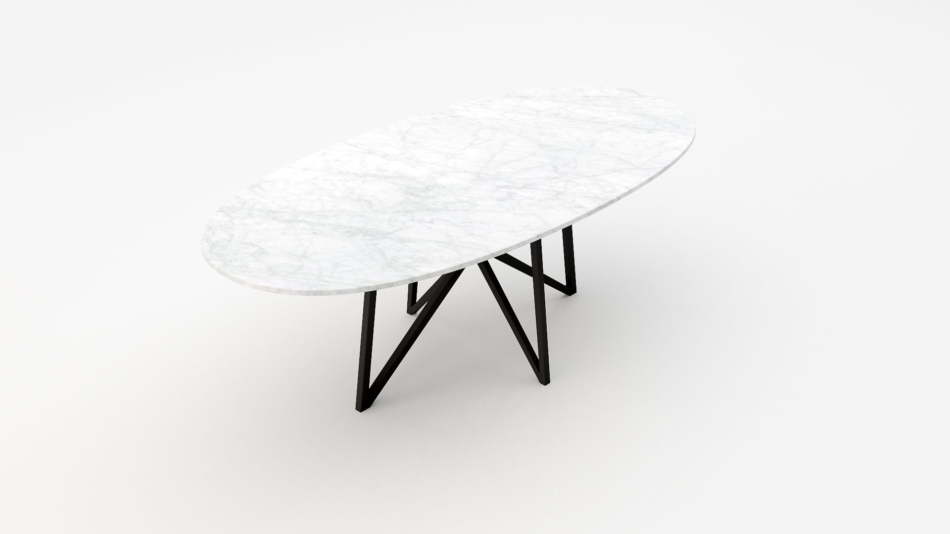 Ovale marmeren eettafel Stella - Bianco Carrara CD CHIARO - Afbeelding 2