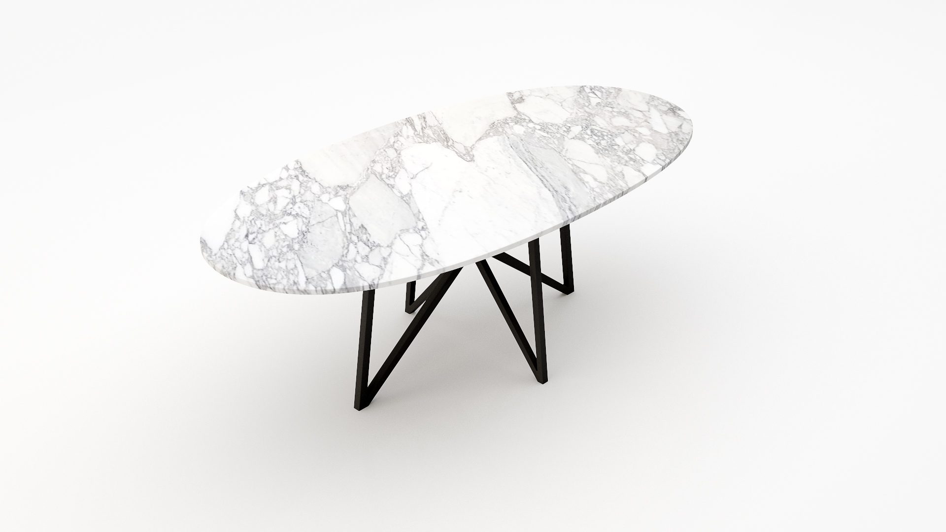 Ovale marmeren eettafel Stella - Arabescato Carrara - Afbeelding 2