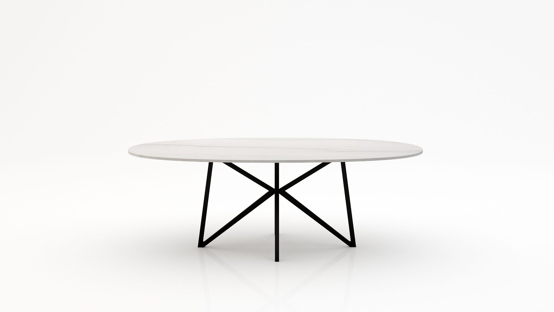 Ovale marmeren eettafel Stella - Mont Blanc Quartzite - 260x130cm