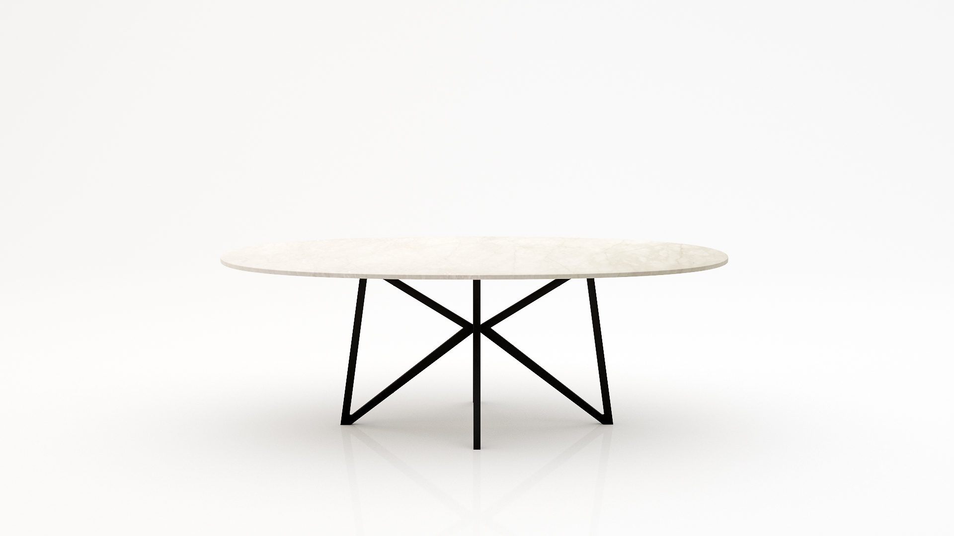Ovale marmeren eettafel Stella - Botticino Semi Classico - 260x130cm